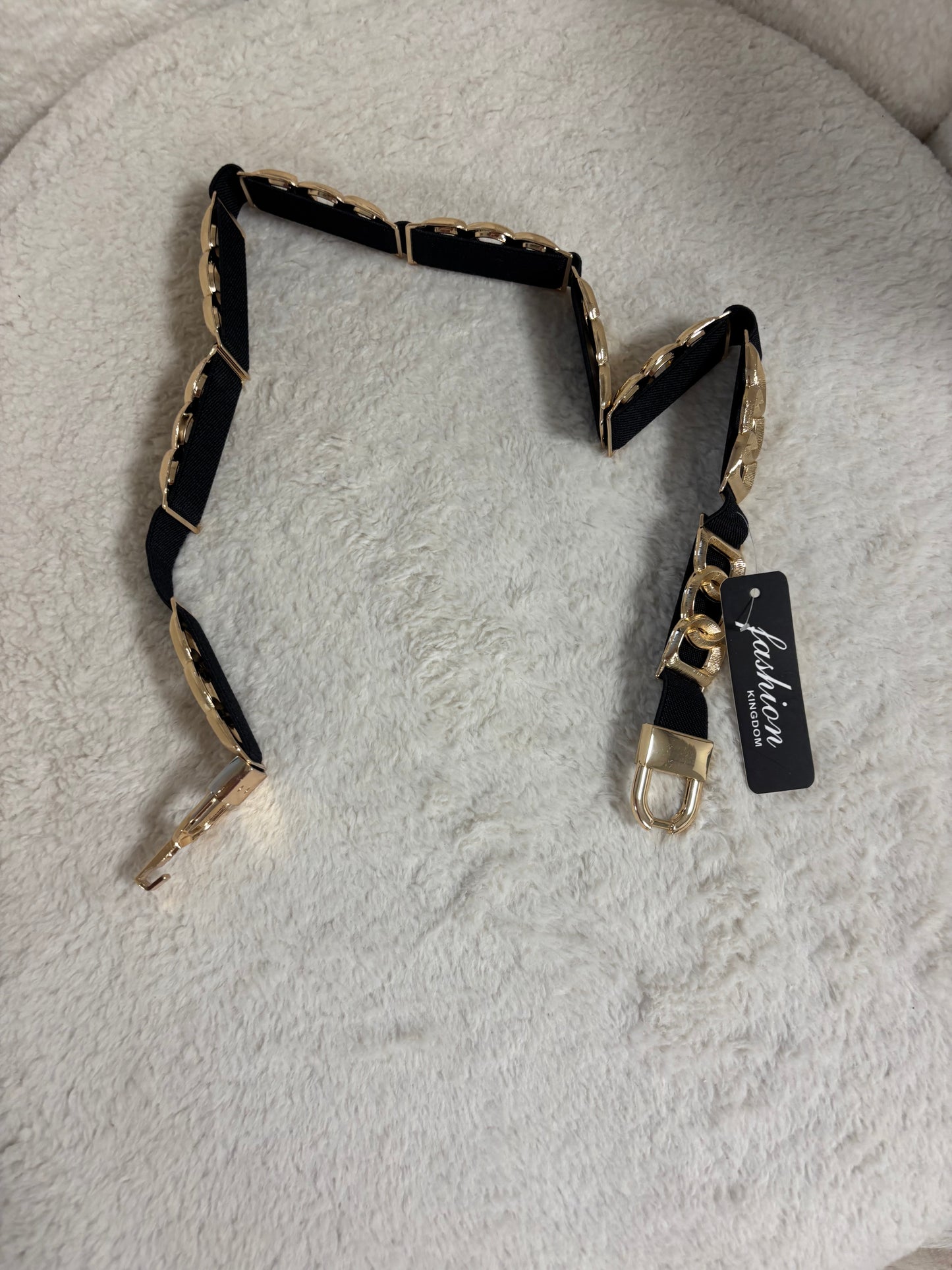 Stretch Riem Zwart Goud