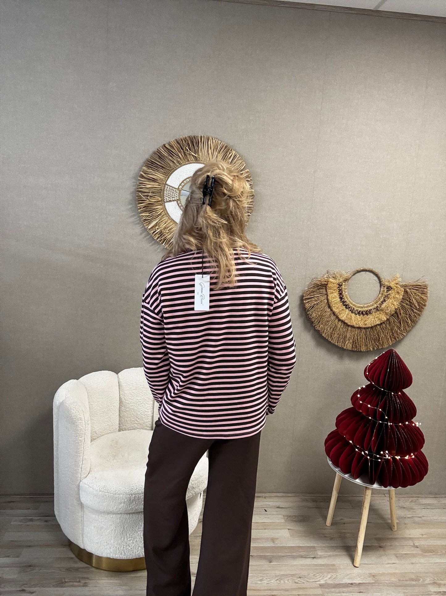 Gemma Ricceri shirt Roze met Bruine Streep