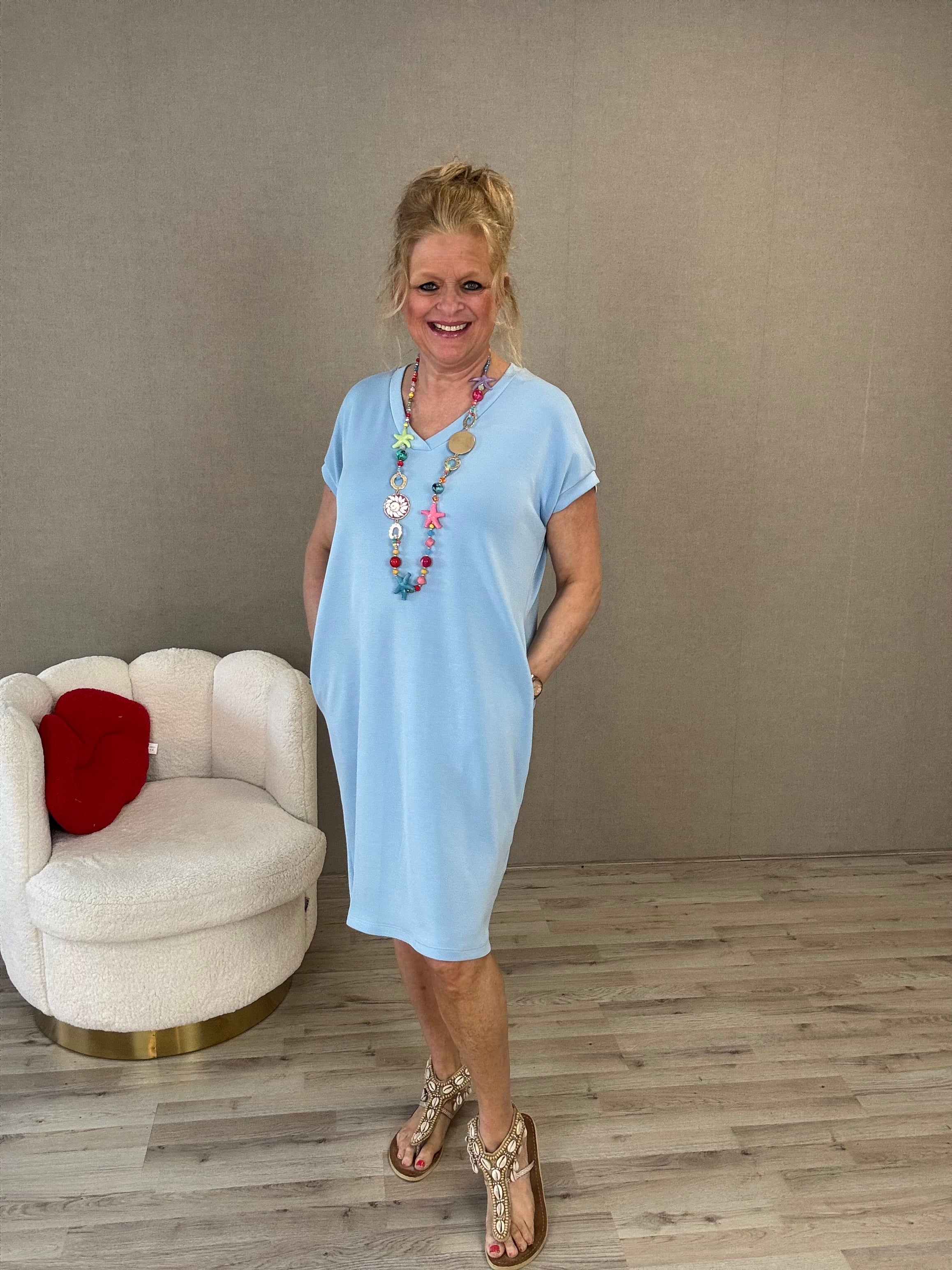 Jurkje Mooij v-hals Blauw