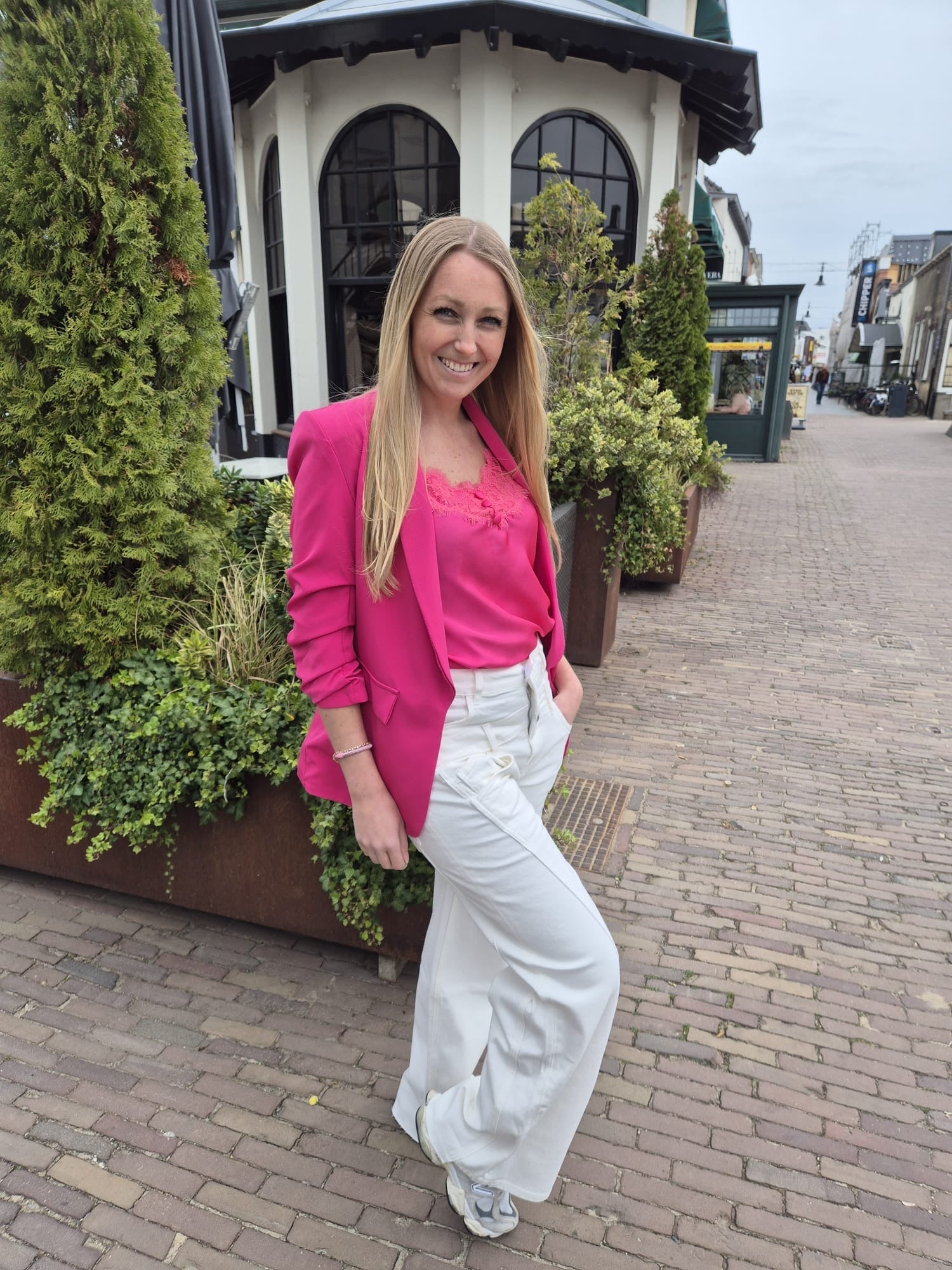 Wijde Toxik met dubbele band offwhite - Nancfashion