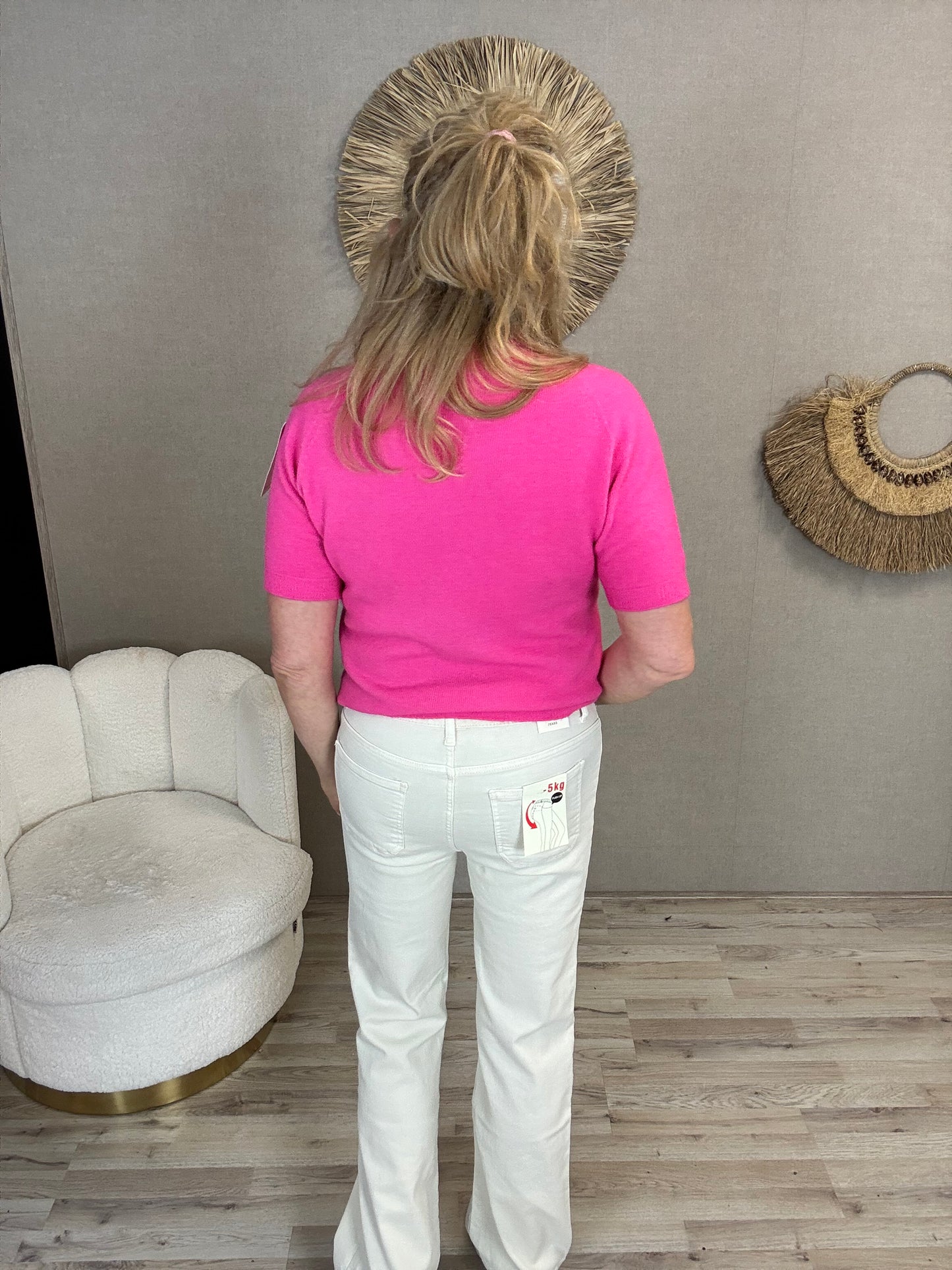 Miss Bon Jeans Crème zakjes aan de voorkant - Nancfashion