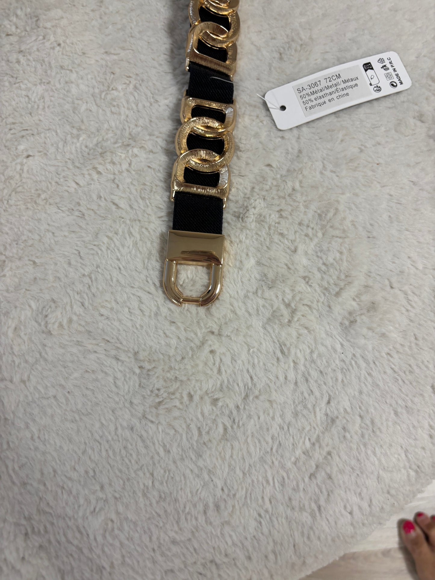 Stretch Riem Zwart Goud
