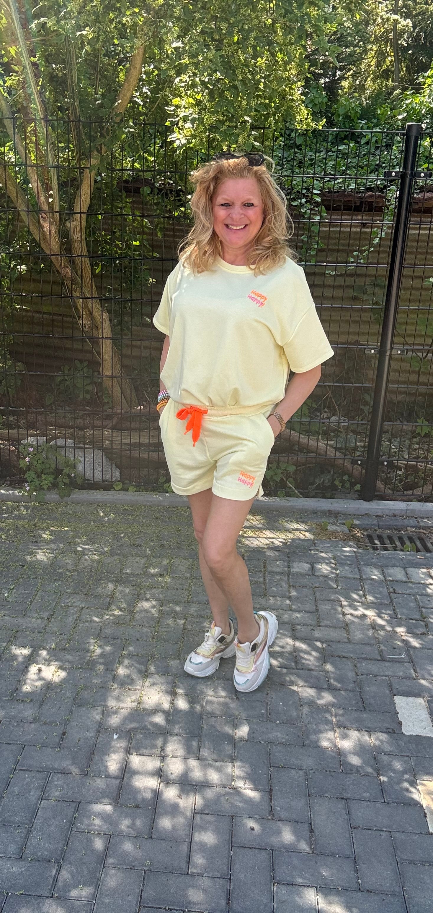 Tweedelig korte set Happy Yellow Mooij
