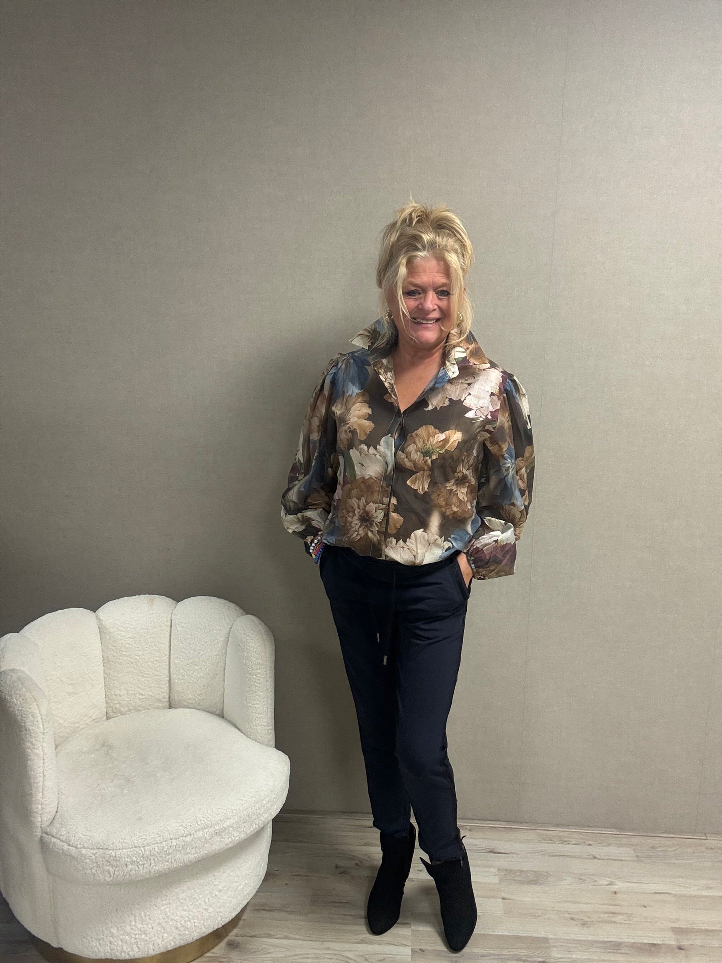 Blouse Vera Jo Flowers Blauw