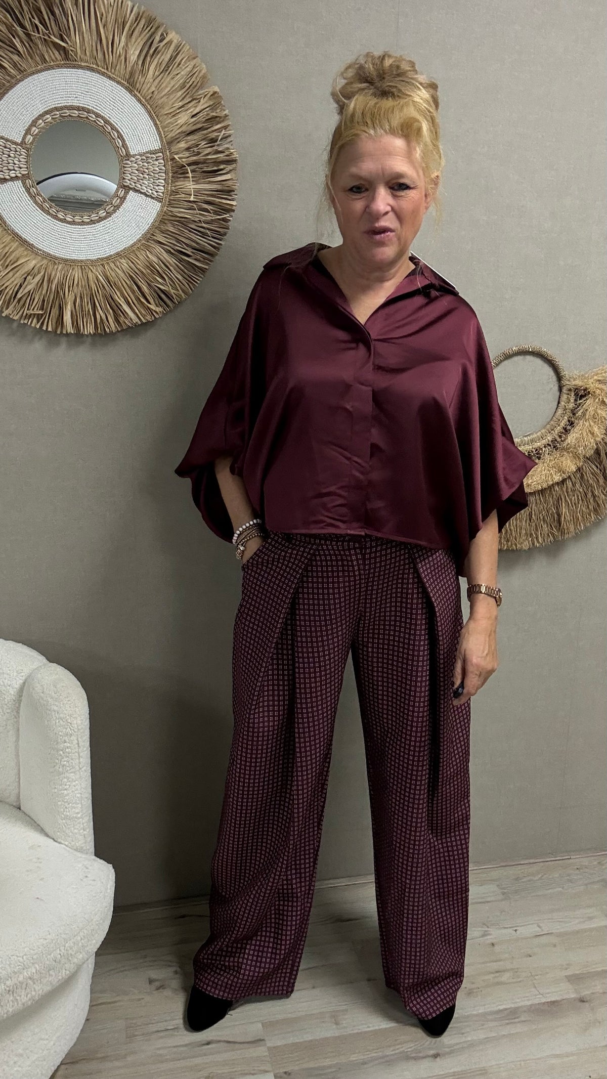 Pantalon Yara Bordeaux