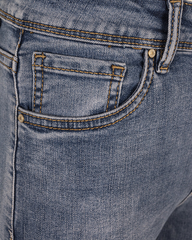 Blue high rise straight jeans van Norfy K893-1