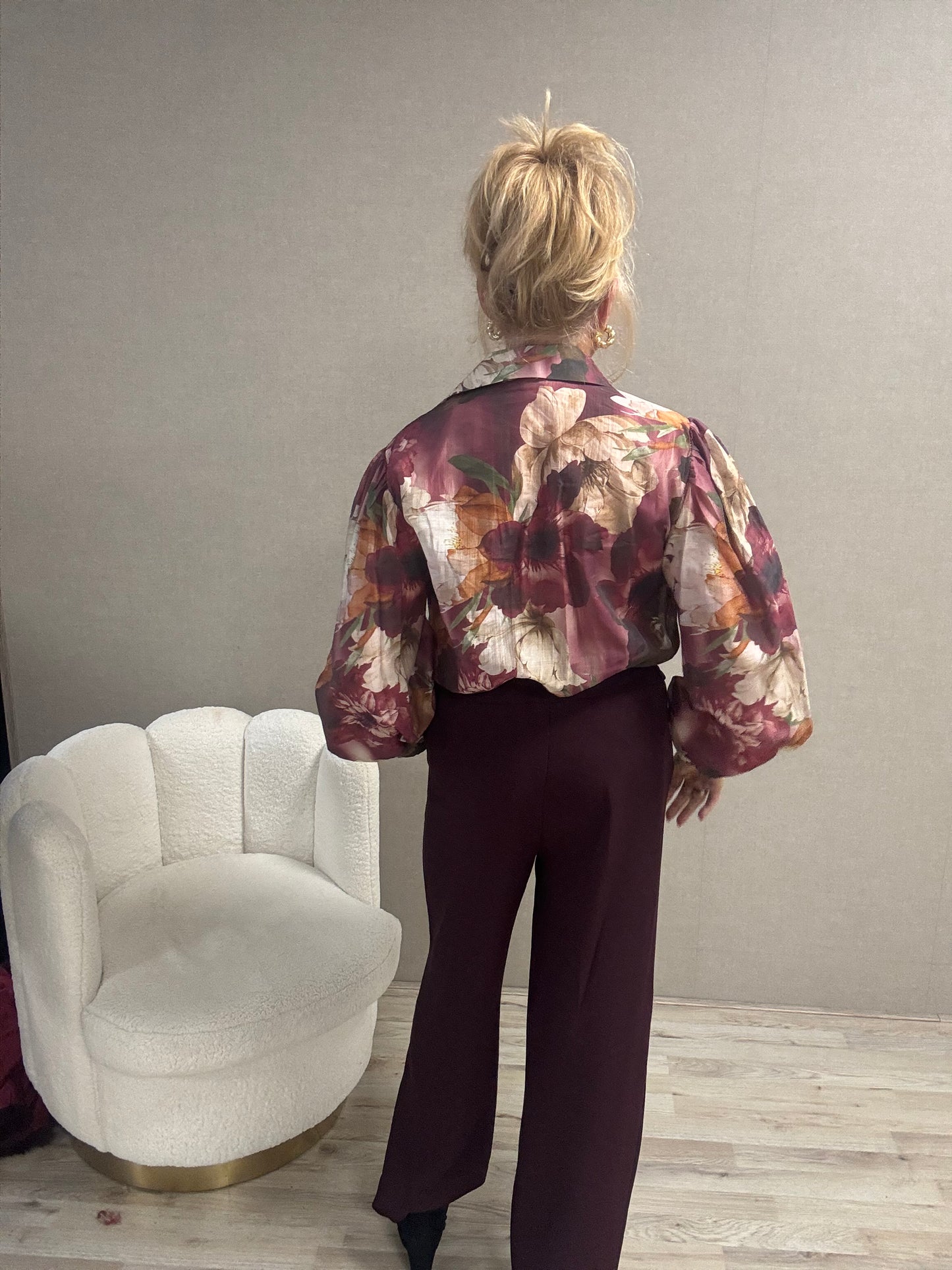 Blouse Vera Jo Flowets bordeaux