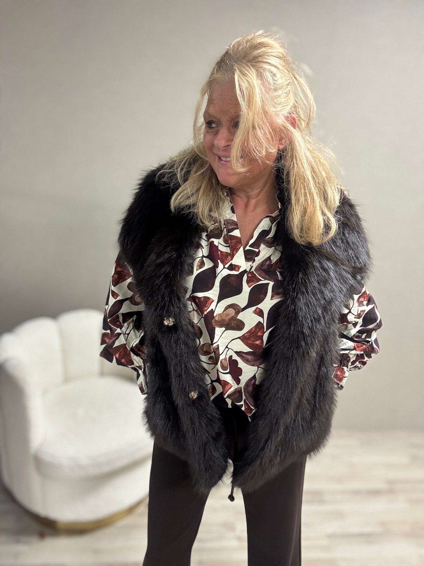 Blouse Vera Jo Bladeren Bruin