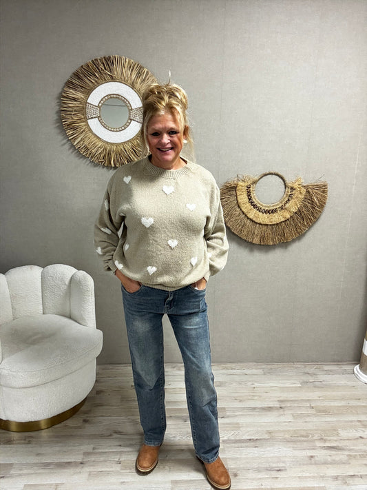 Trui Hartjes Beige