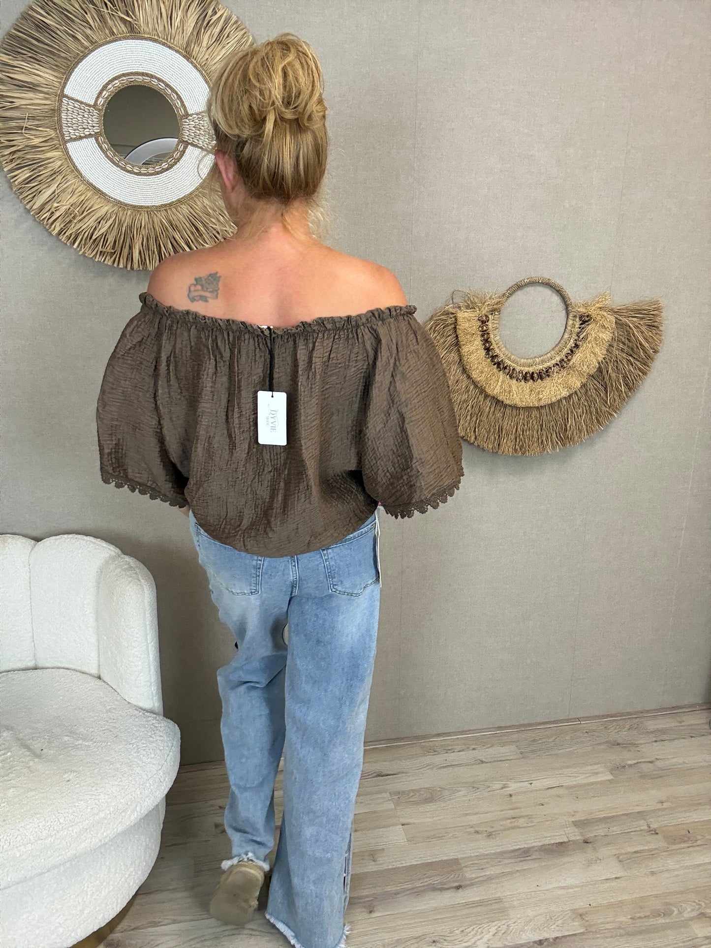 Top Jessy-Bruin/Taupe