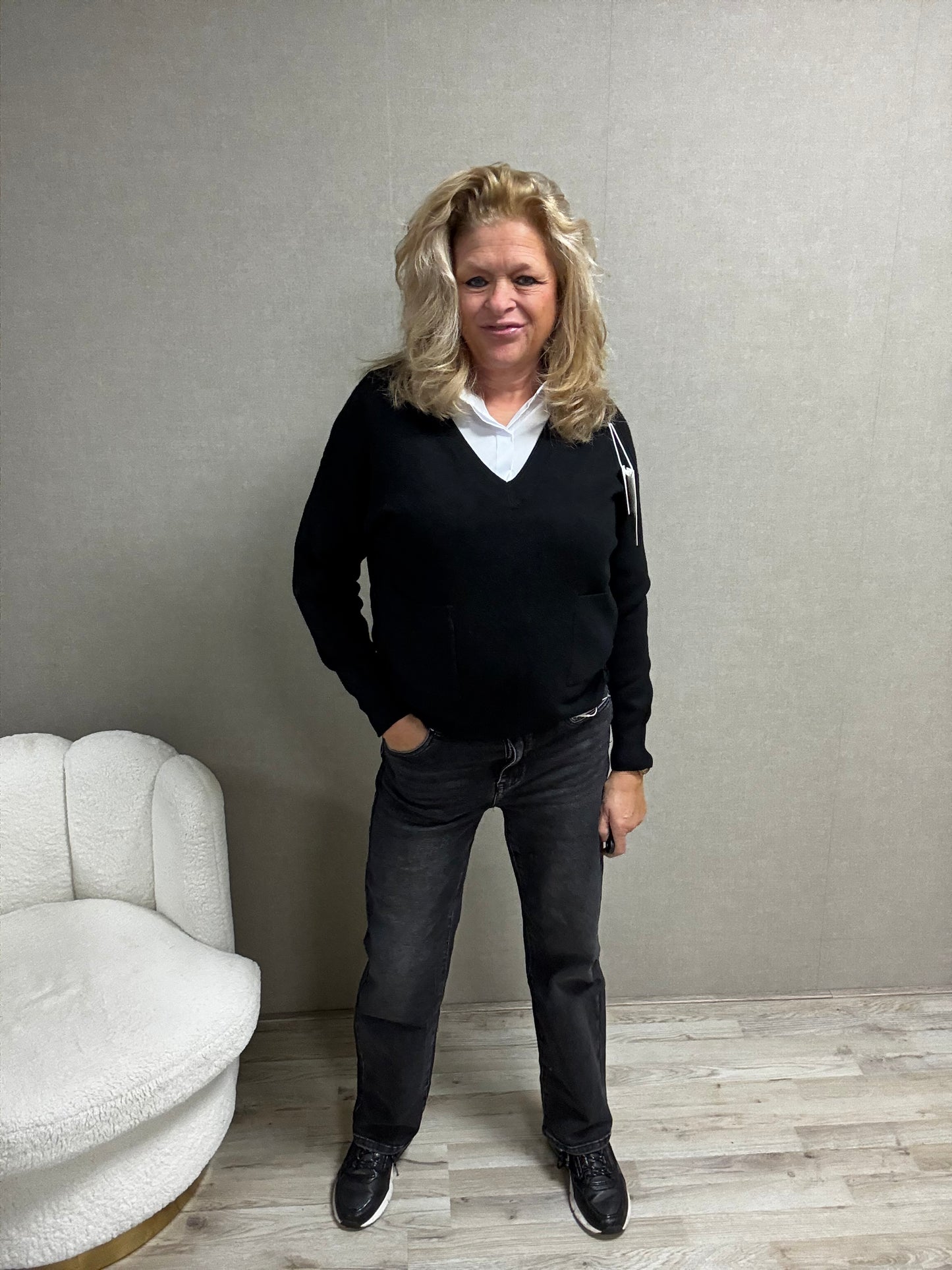 Trui Becky V-hals Zwart