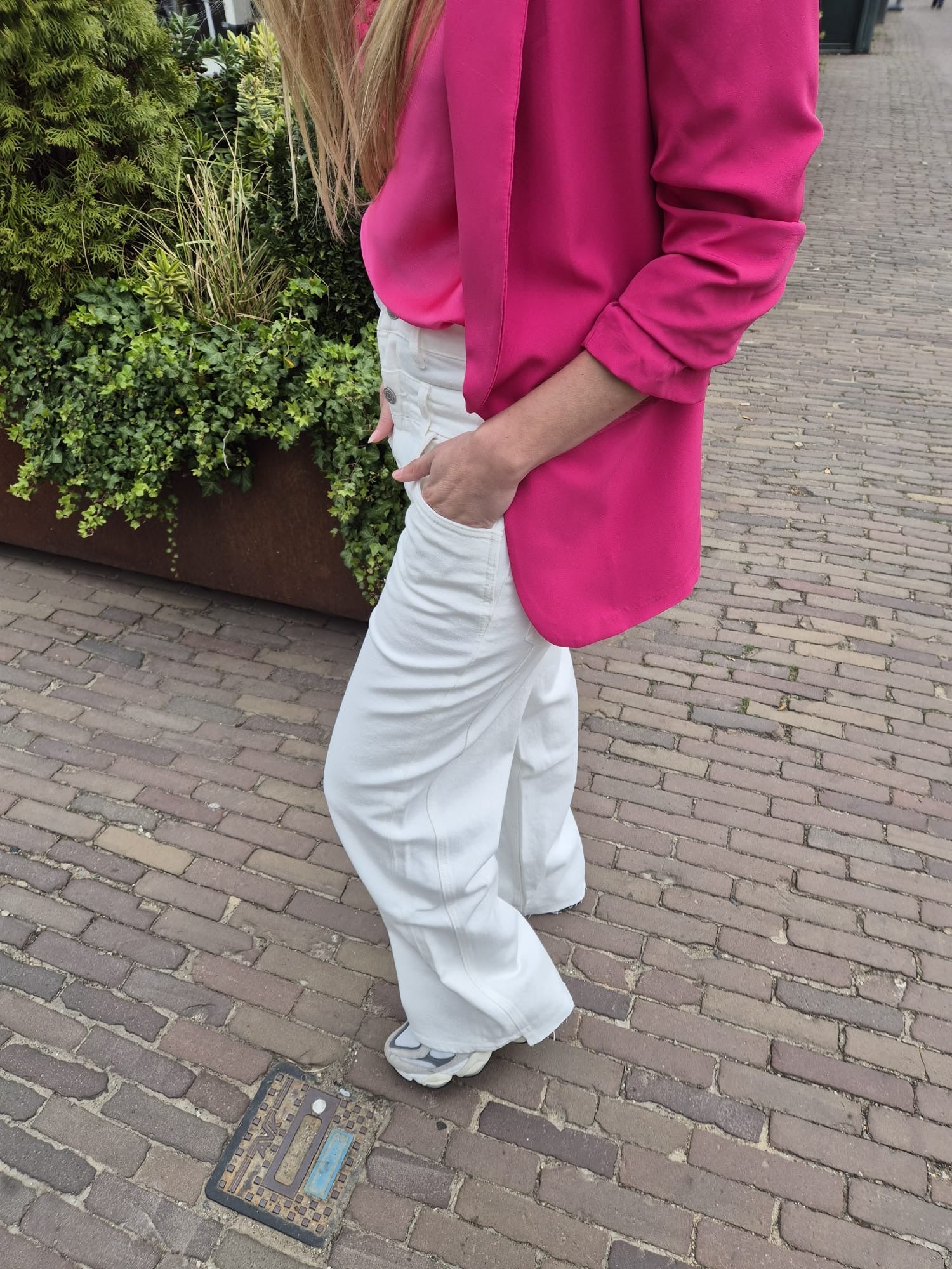 Wijde Toxik met dubbele band offwhite - Nancfashion