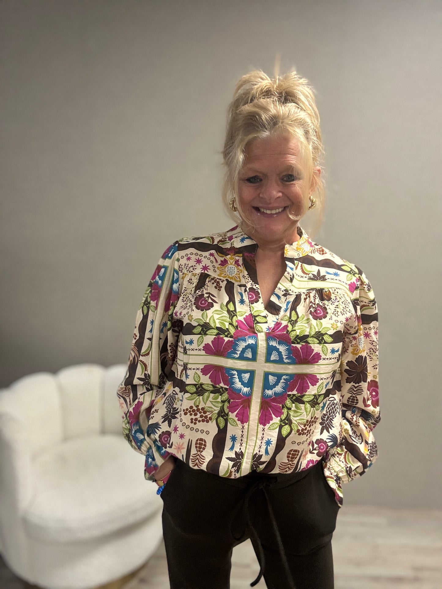 Top Vera Jo blauw fuchia