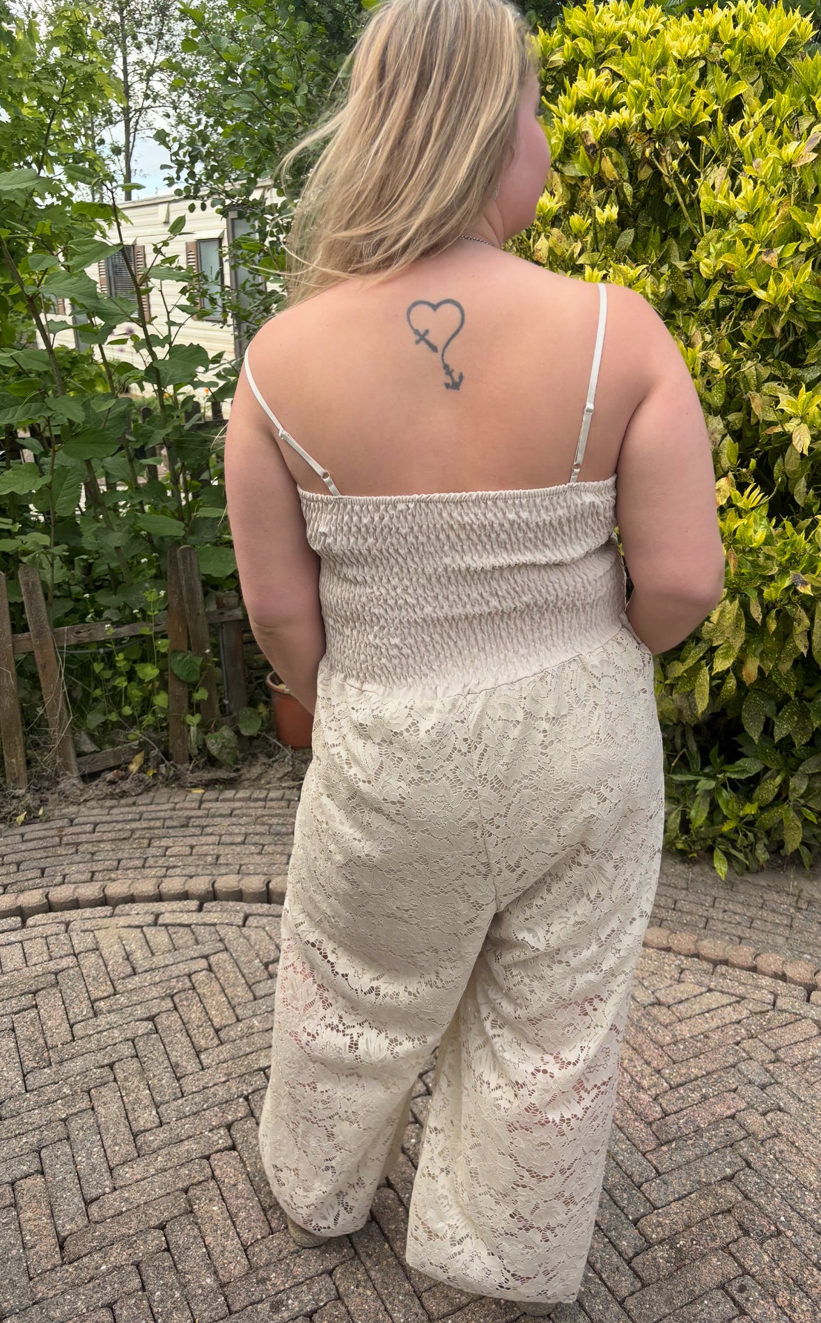 Jumpsuit Lace Beige
