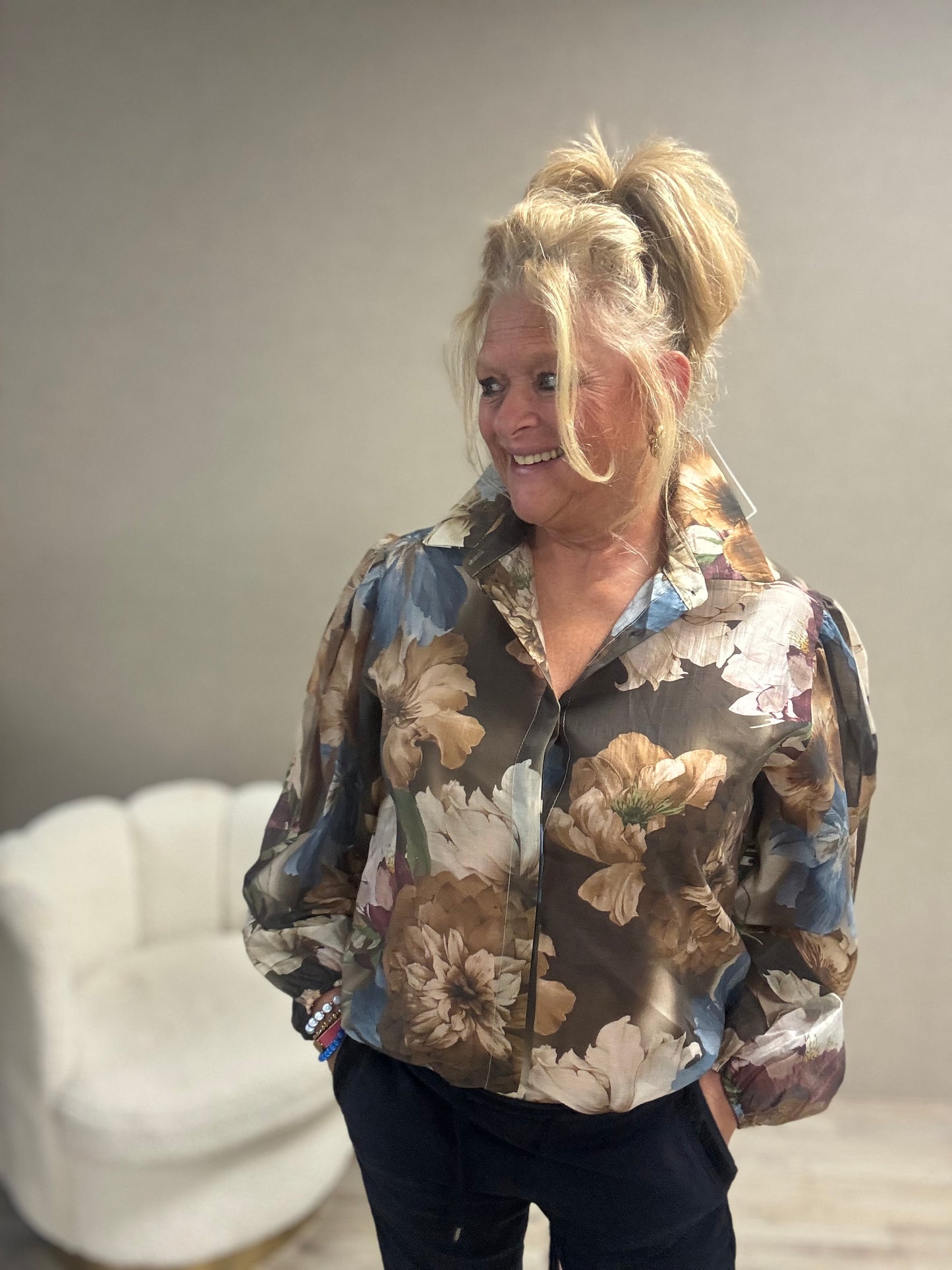 Blouse Vera Jo Flowers Blauw