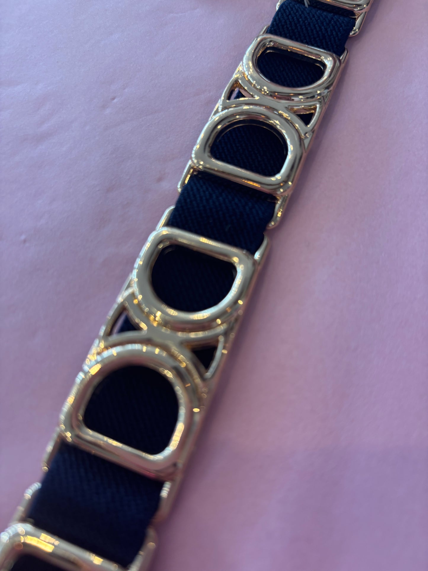 Stretch Riem Blauw Gold