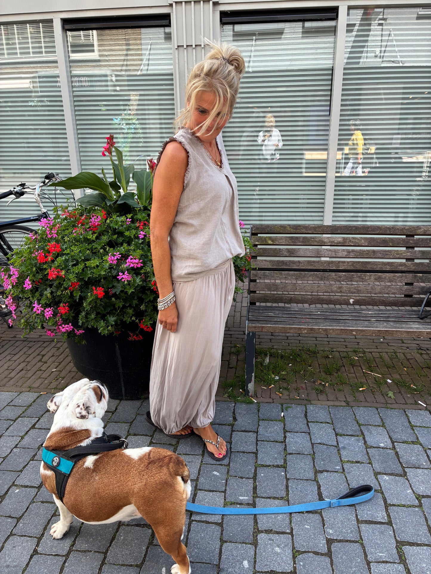 Luna Katoenen Ballonbroek Taupe