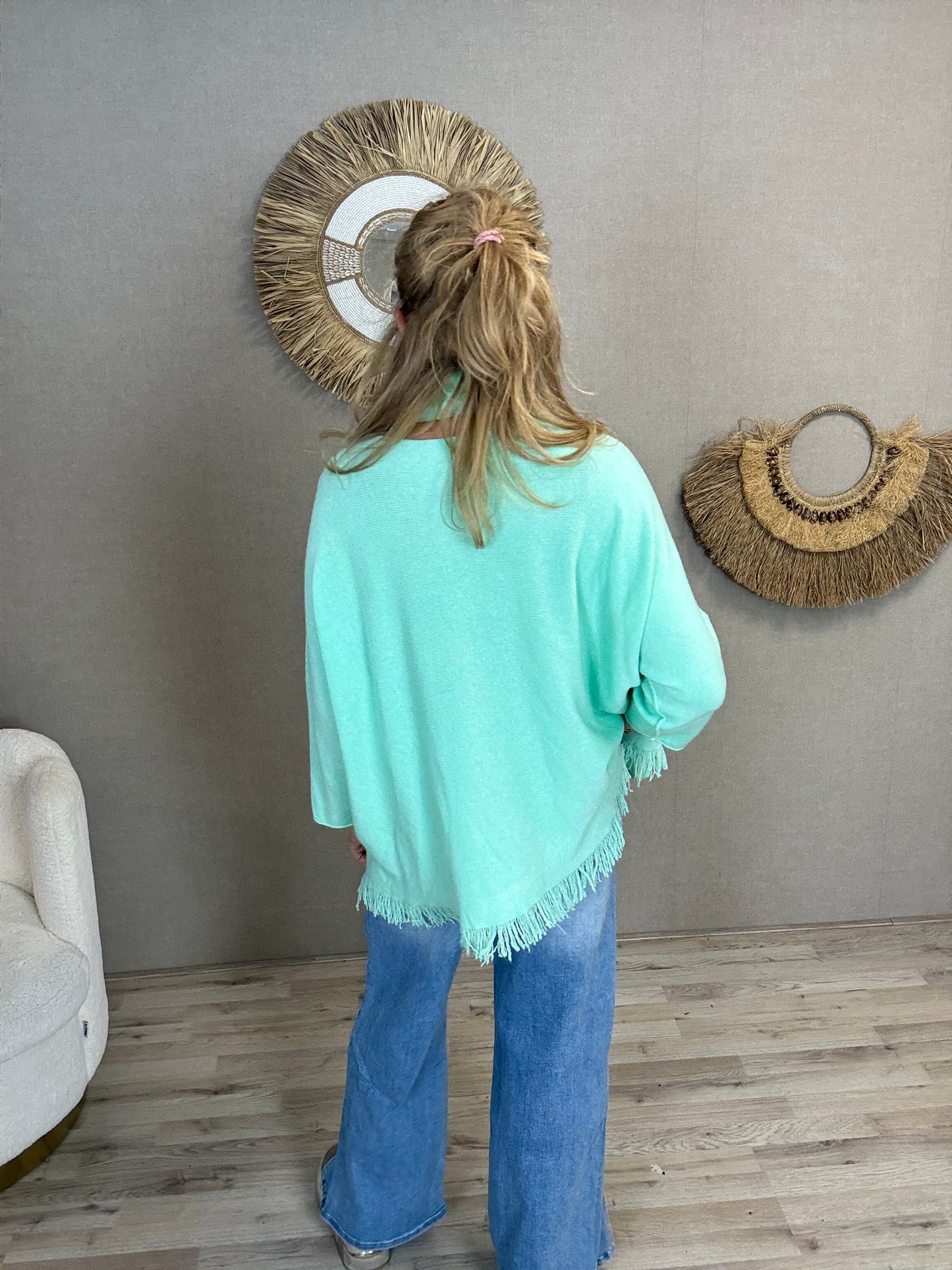 Trui Anouk met sjaal Mintgroen - Nancfashion