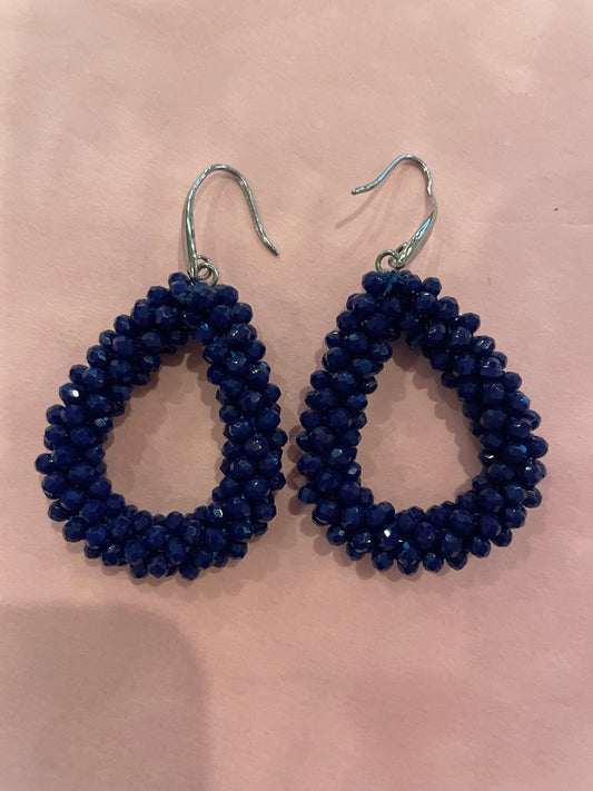 Earrings Nikkie donkerblauw - Nancfashion
