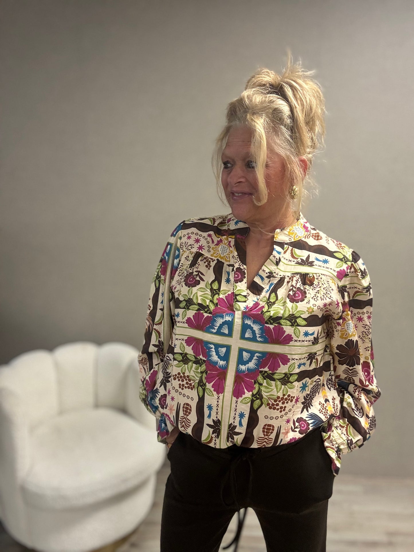 Top Vera Jo blauw fuchia