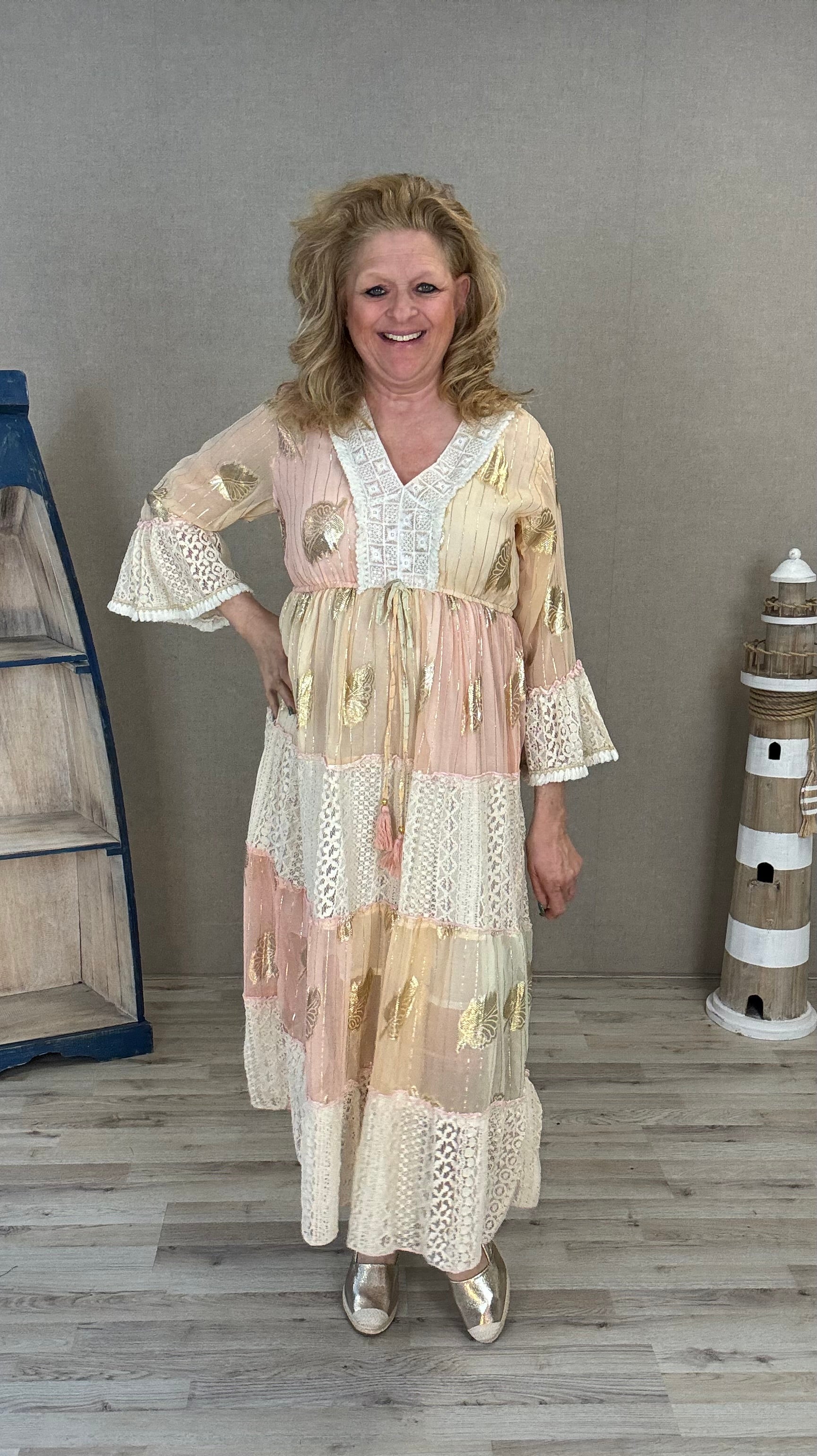 Maxi Dress Boho Peach