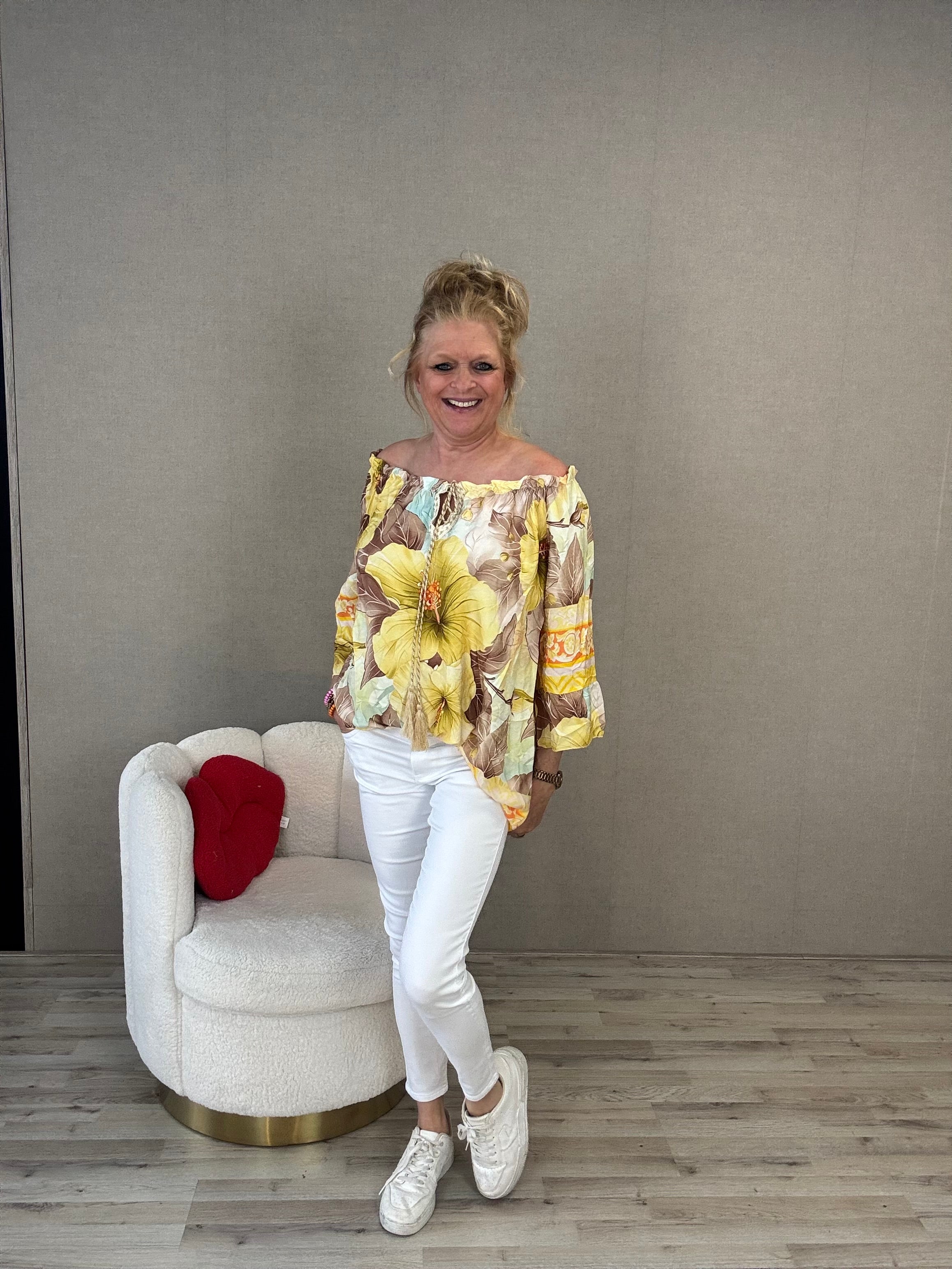Tuniek Ibiza Bloemen print Yellow