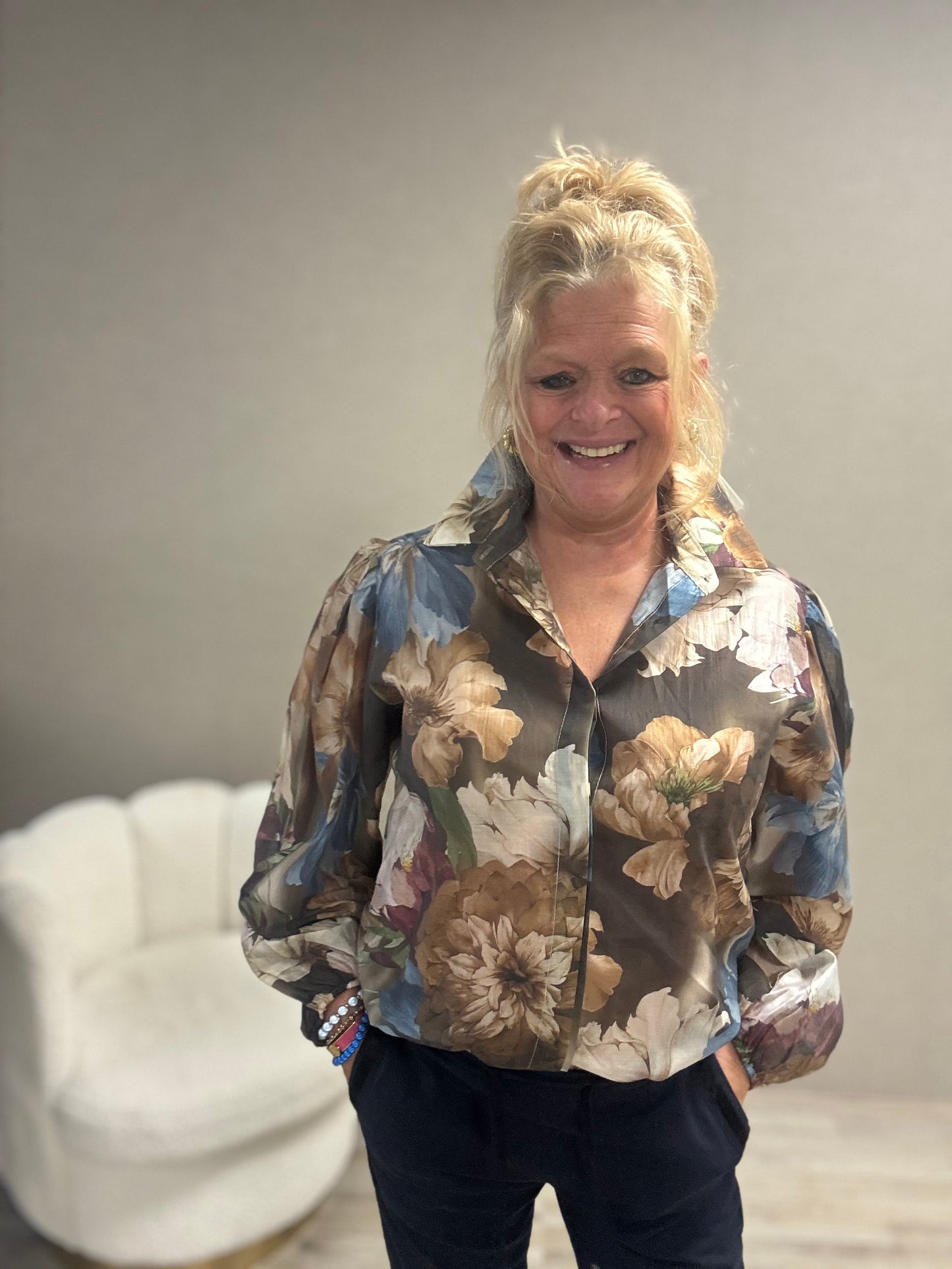 Blouse Vera Jo Flowers Blauw