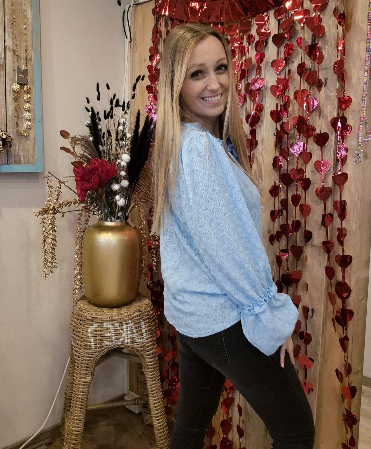 Blouse Crace Blauw - Nancfashion