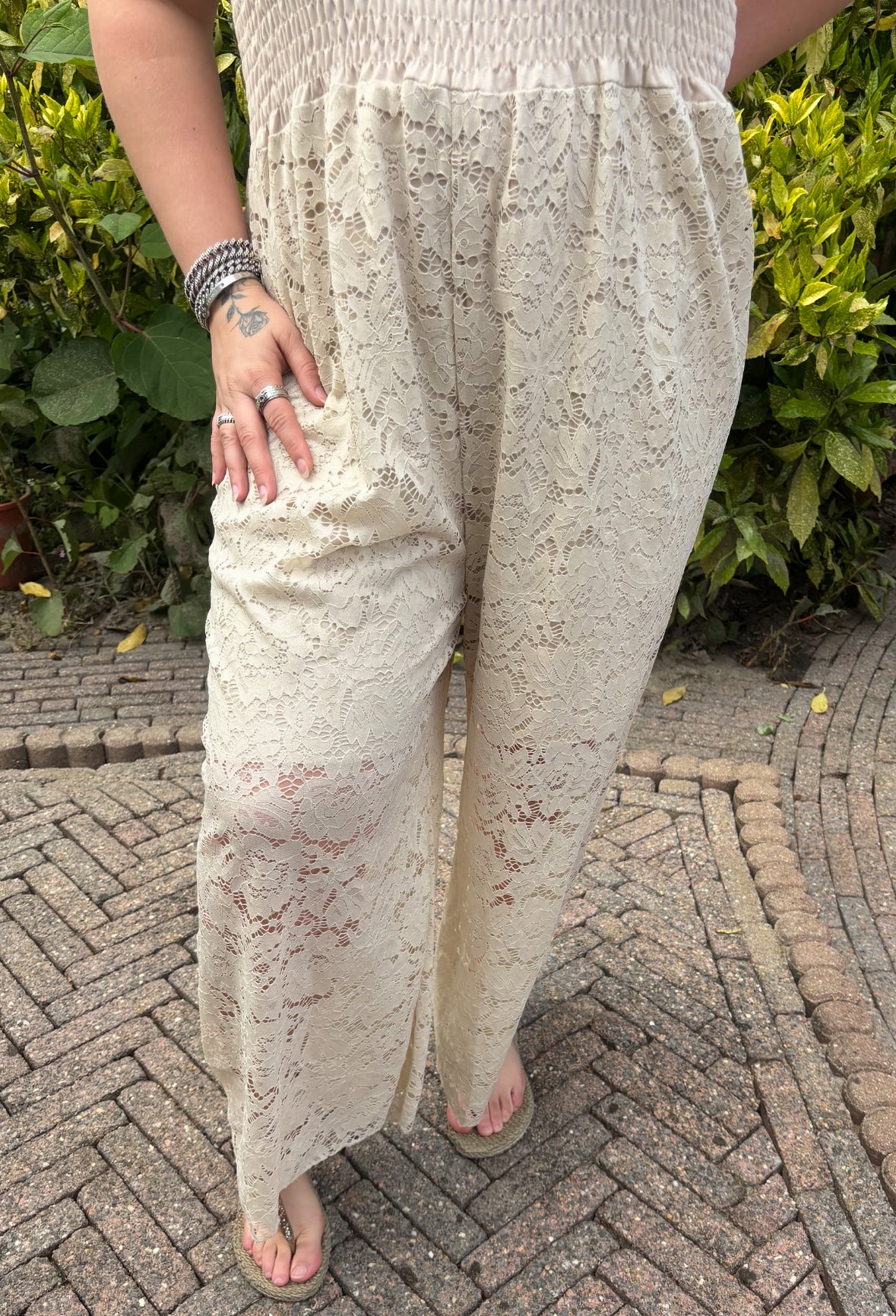 Jumpsuit Lace Beige