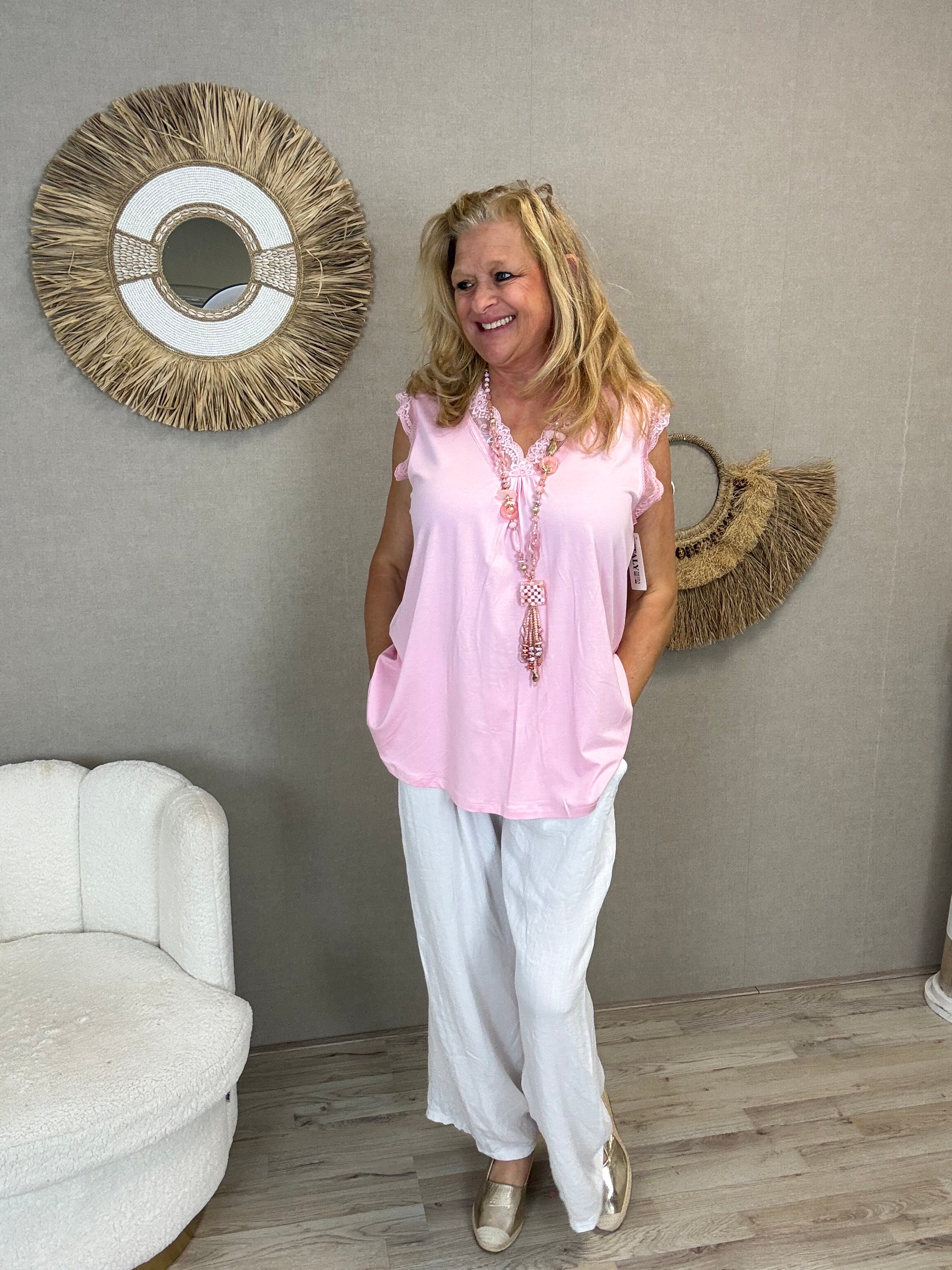 Top  kant Roze - Nancfashion