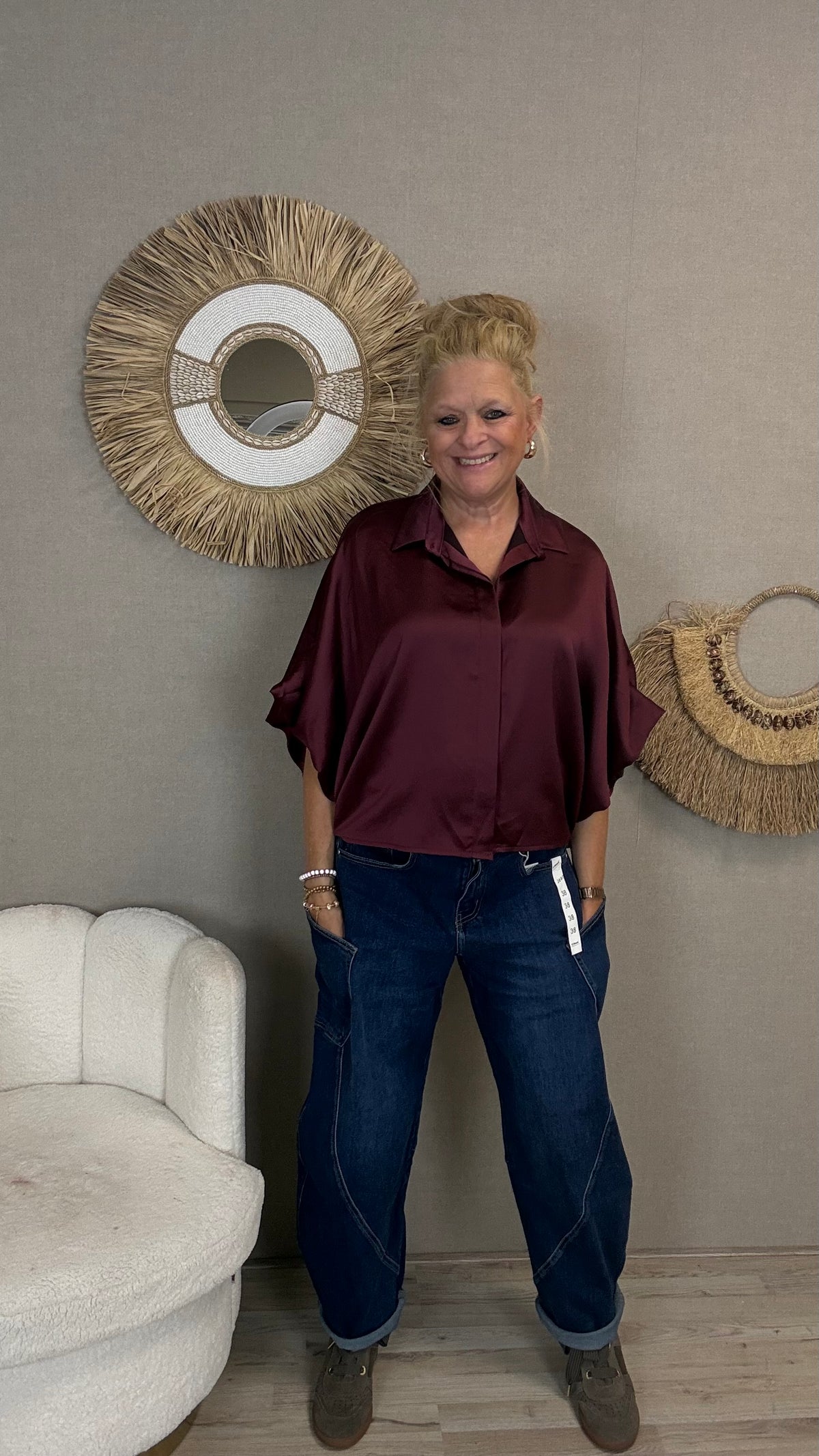 BORDEAUX OVERSIZED BLOUSE VAN GEMMA RICCERI