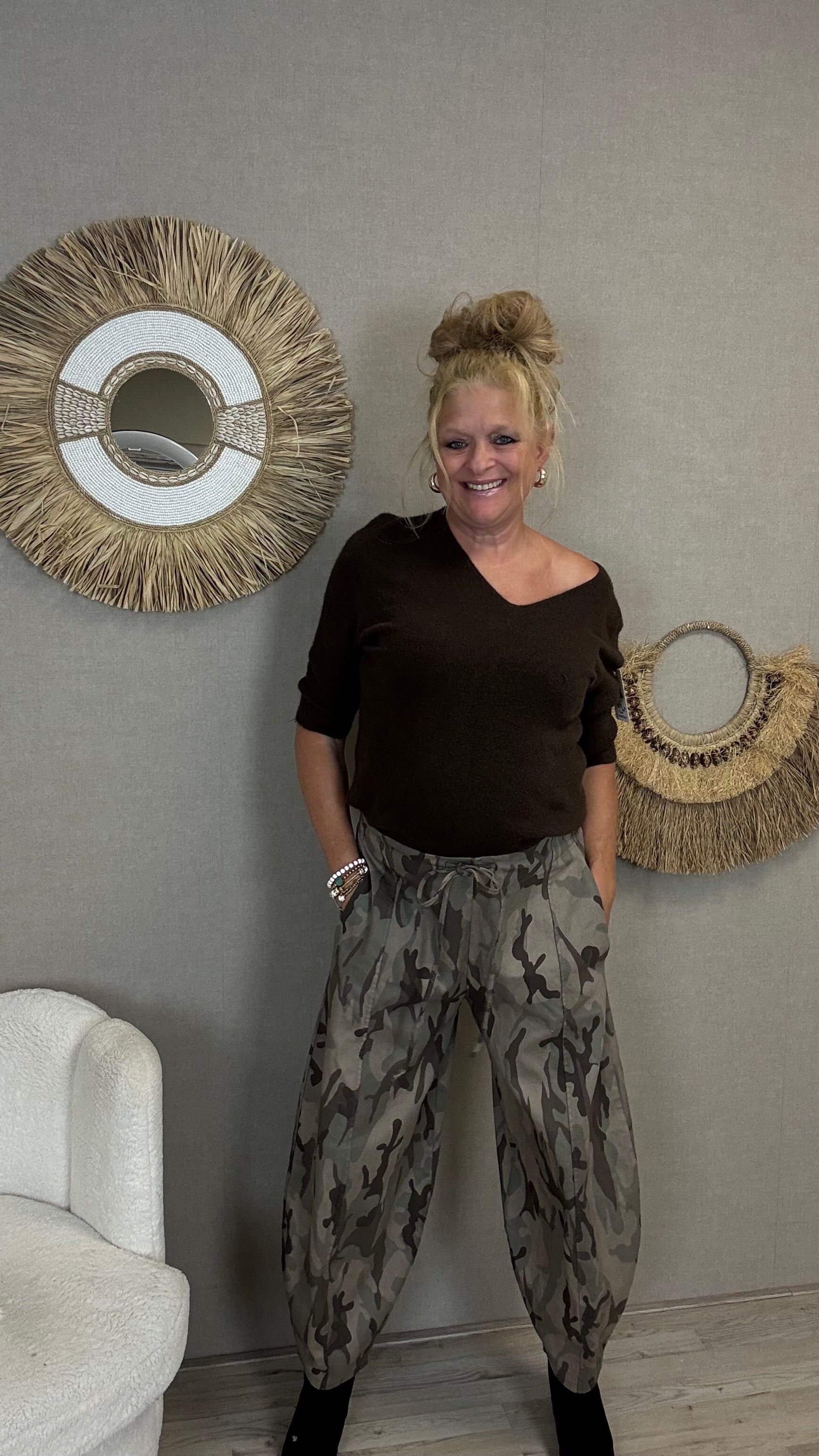 Camouflage ballonbroek Beige