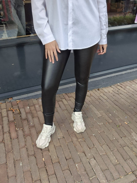 Leatherlook legging Norfy Zwart