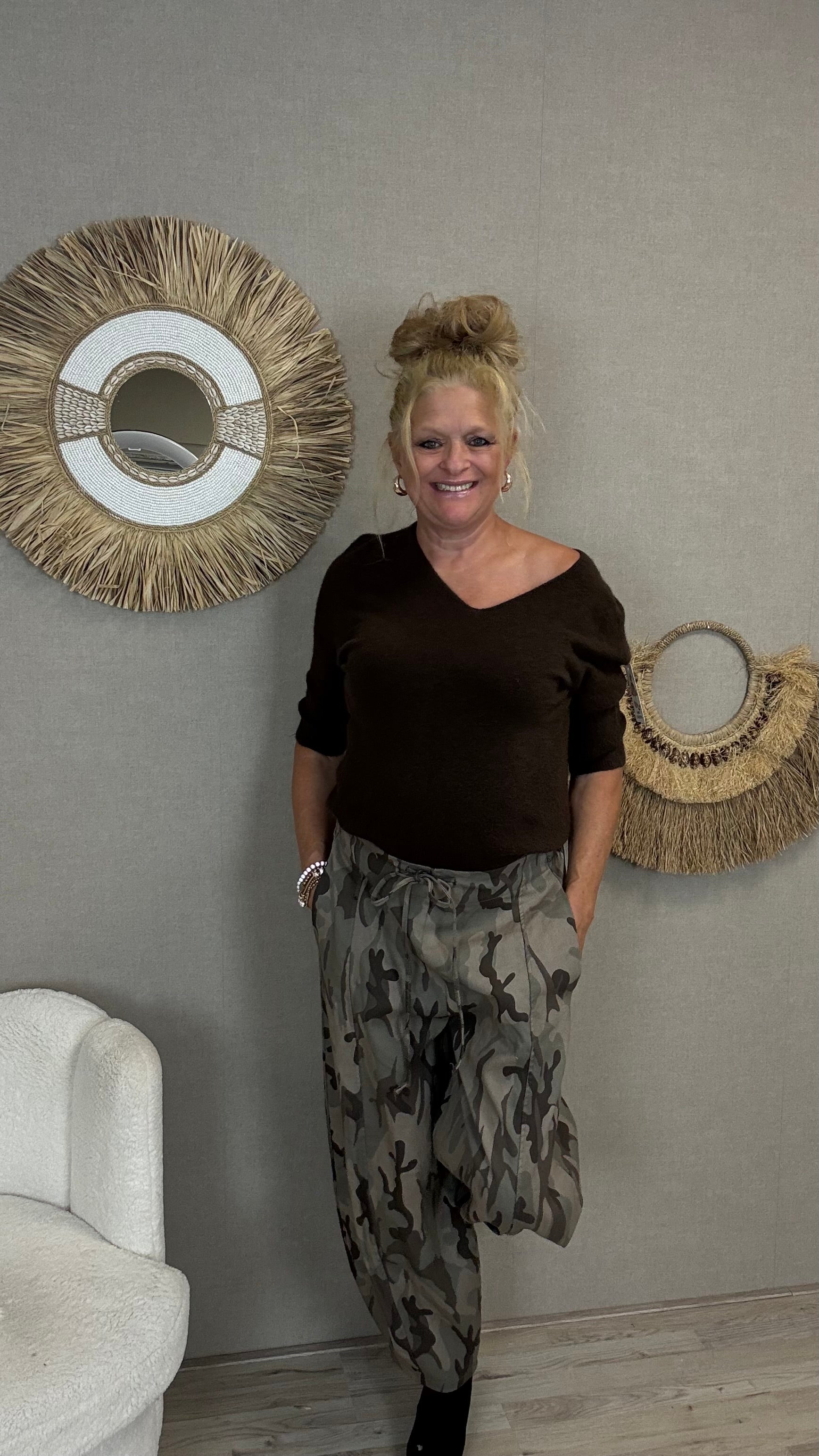 Camouflage ballonbroek Beige