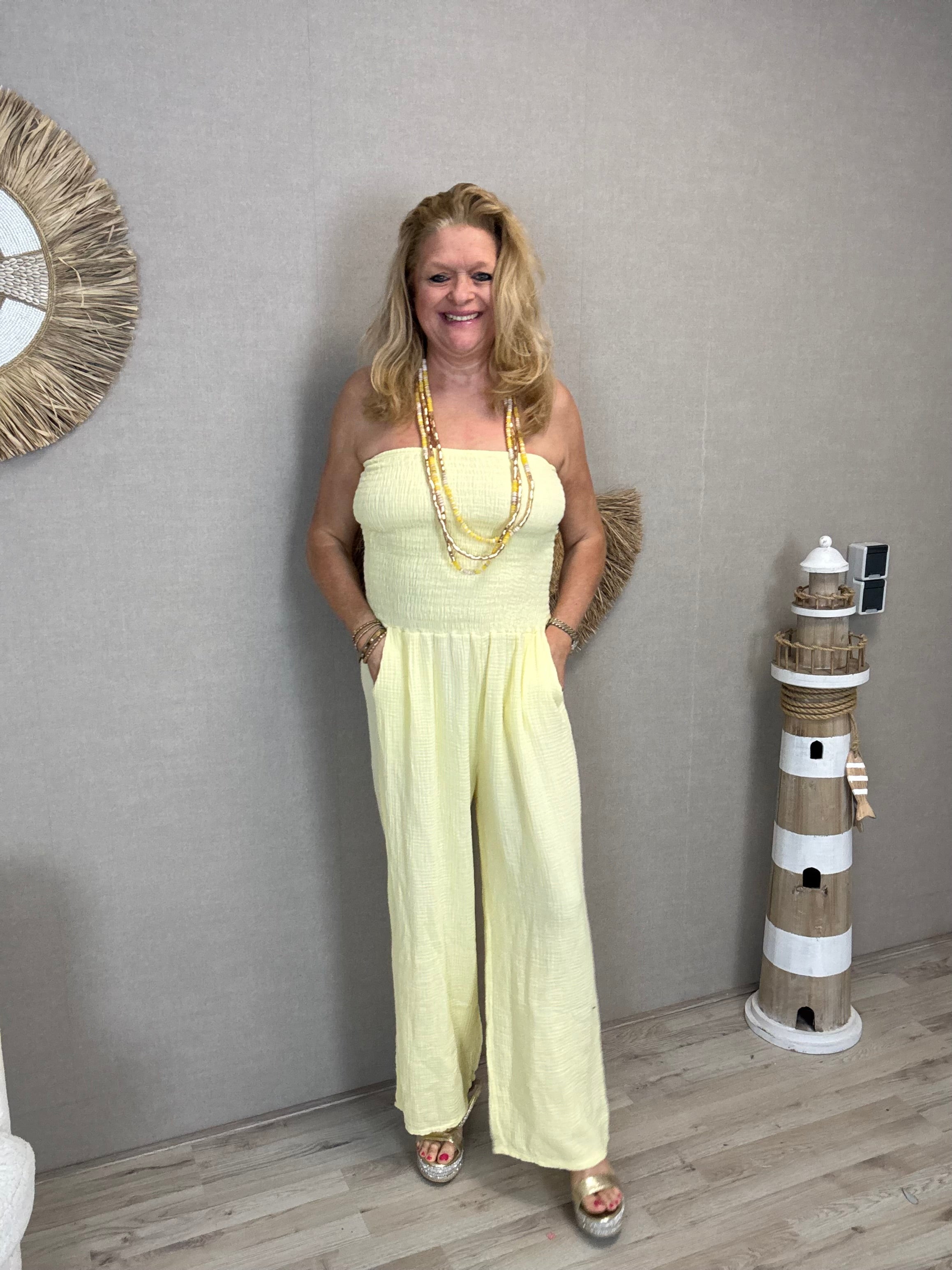 Strapless Jumpsuit Roxy Yellow