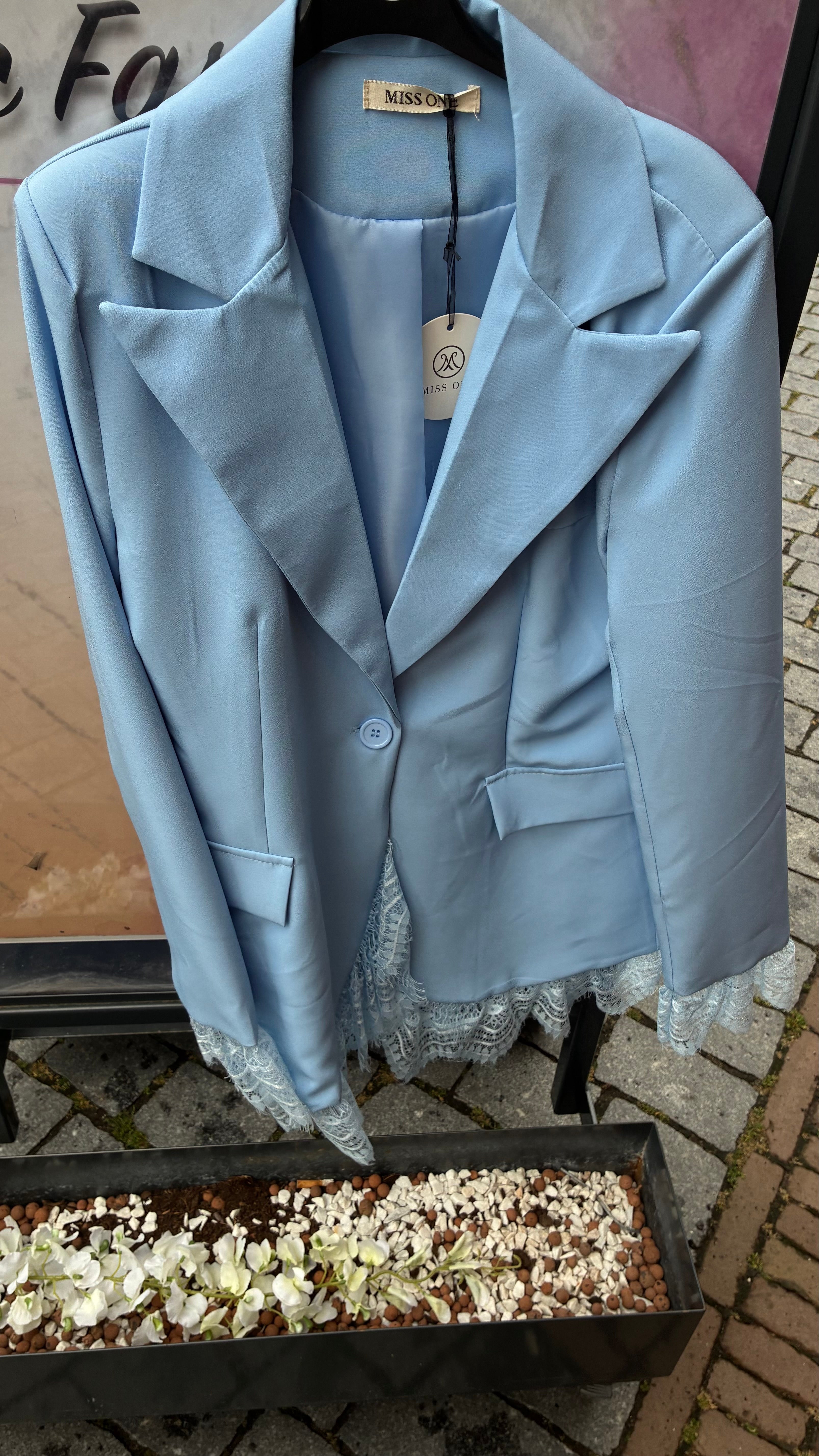 Blazer Lace Detail – Lichtblauw 💙