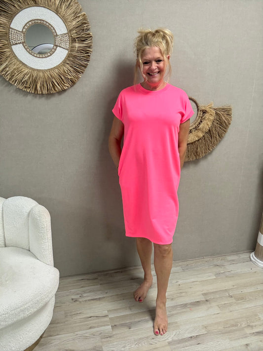 Jogg Jurkje Mooij Fuchsia (ronde hals) - Nancfashion