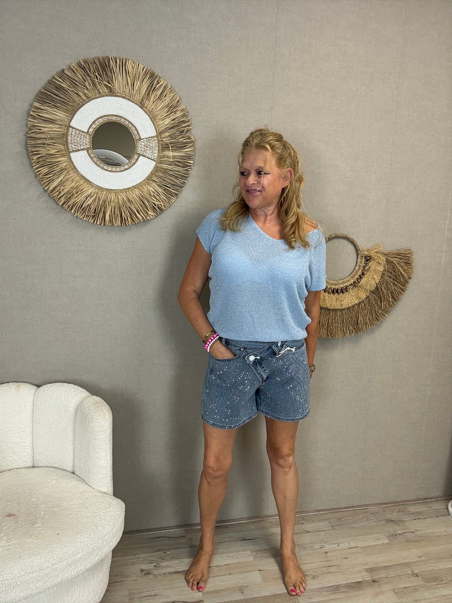 Jewelly Denim Short Strass