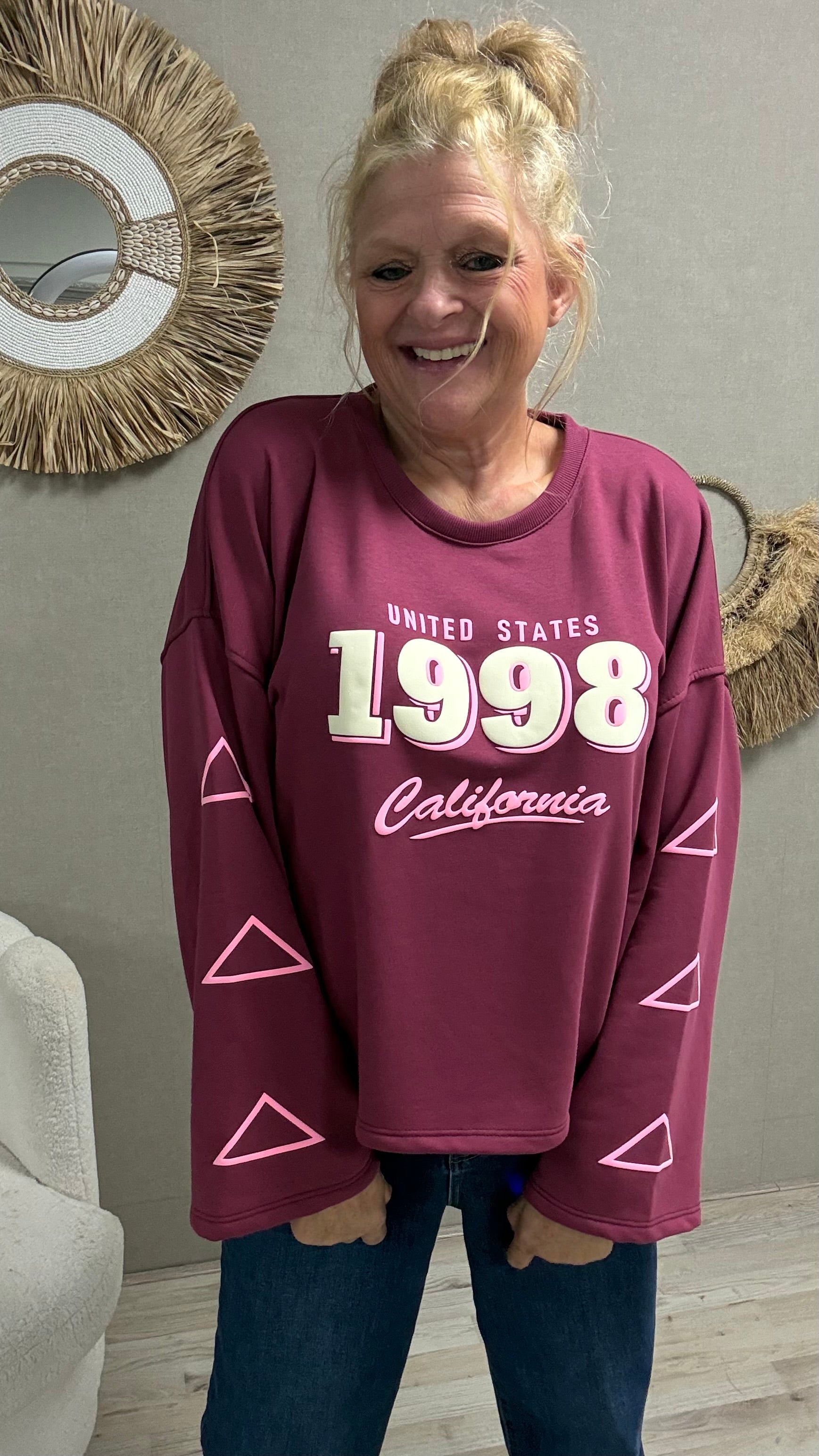 California 1998 sweatshirt Bordeaux/Roze