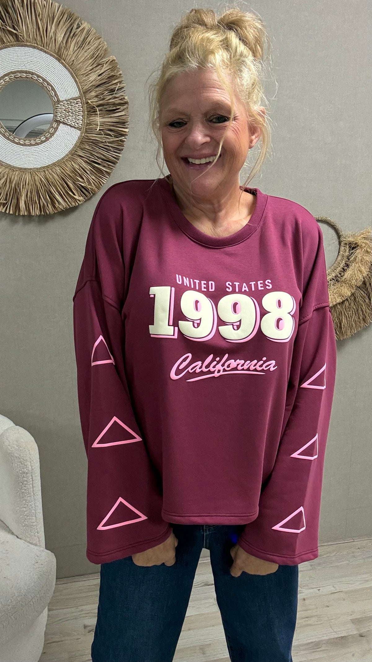 California 1998 sweatshirt Bordeaux/Roze