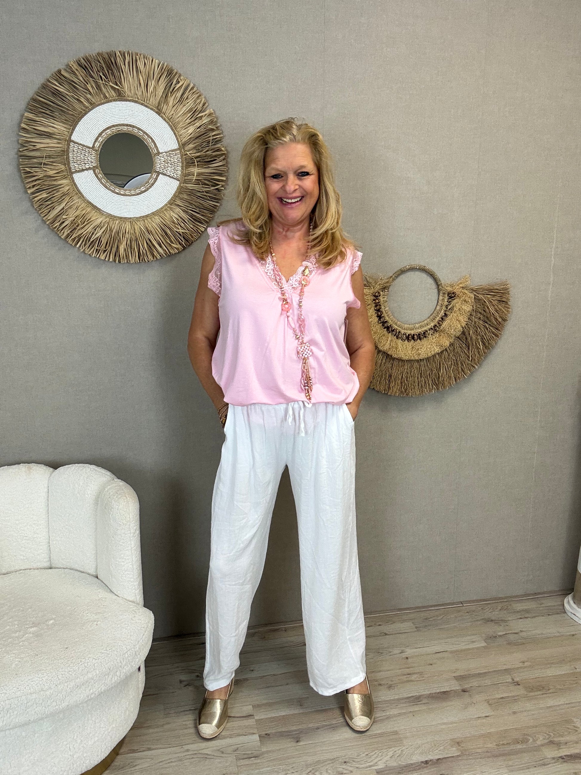 Top  kant Roze - Nancfashion