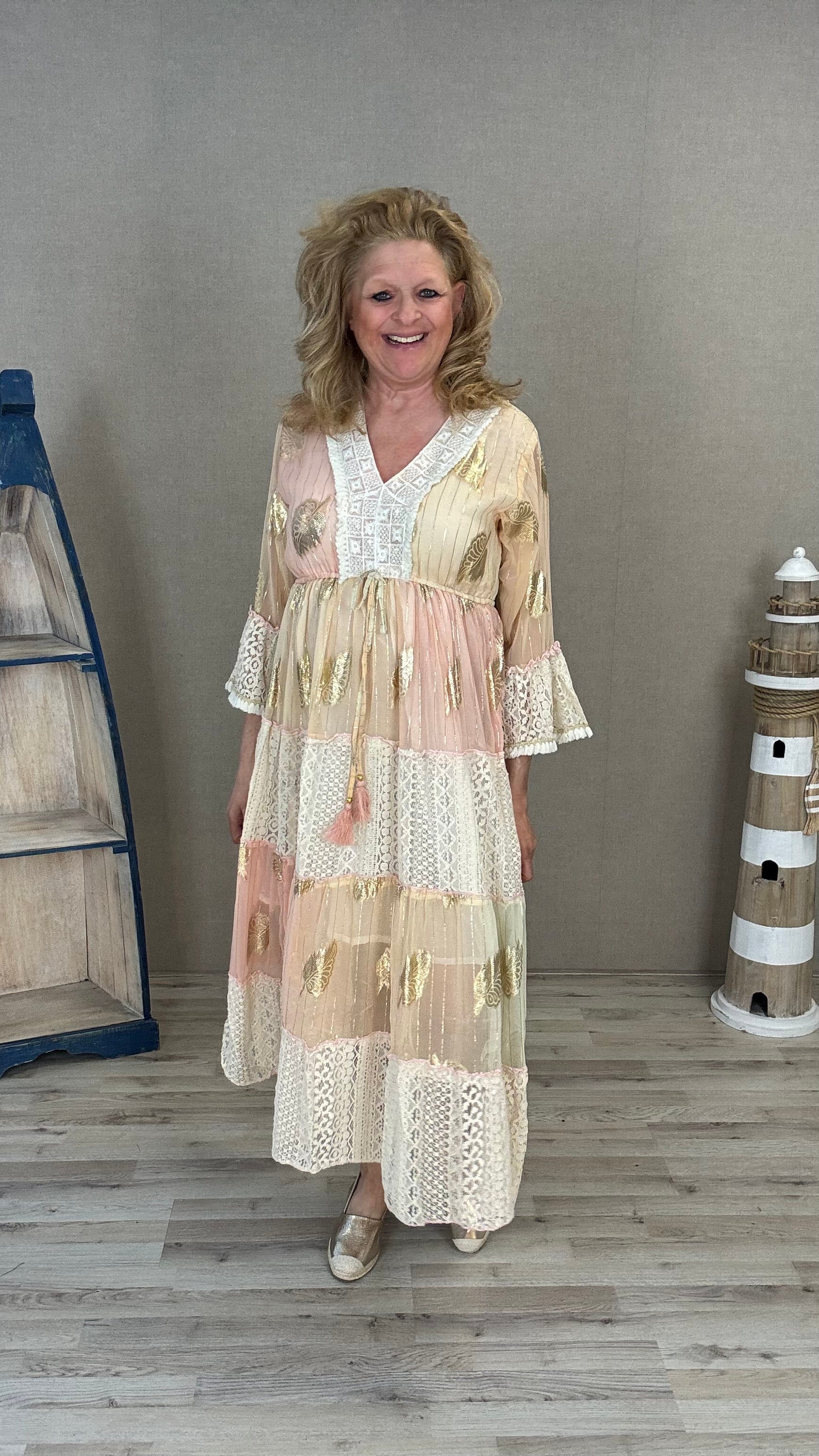 Maxi Dress Boho Peach