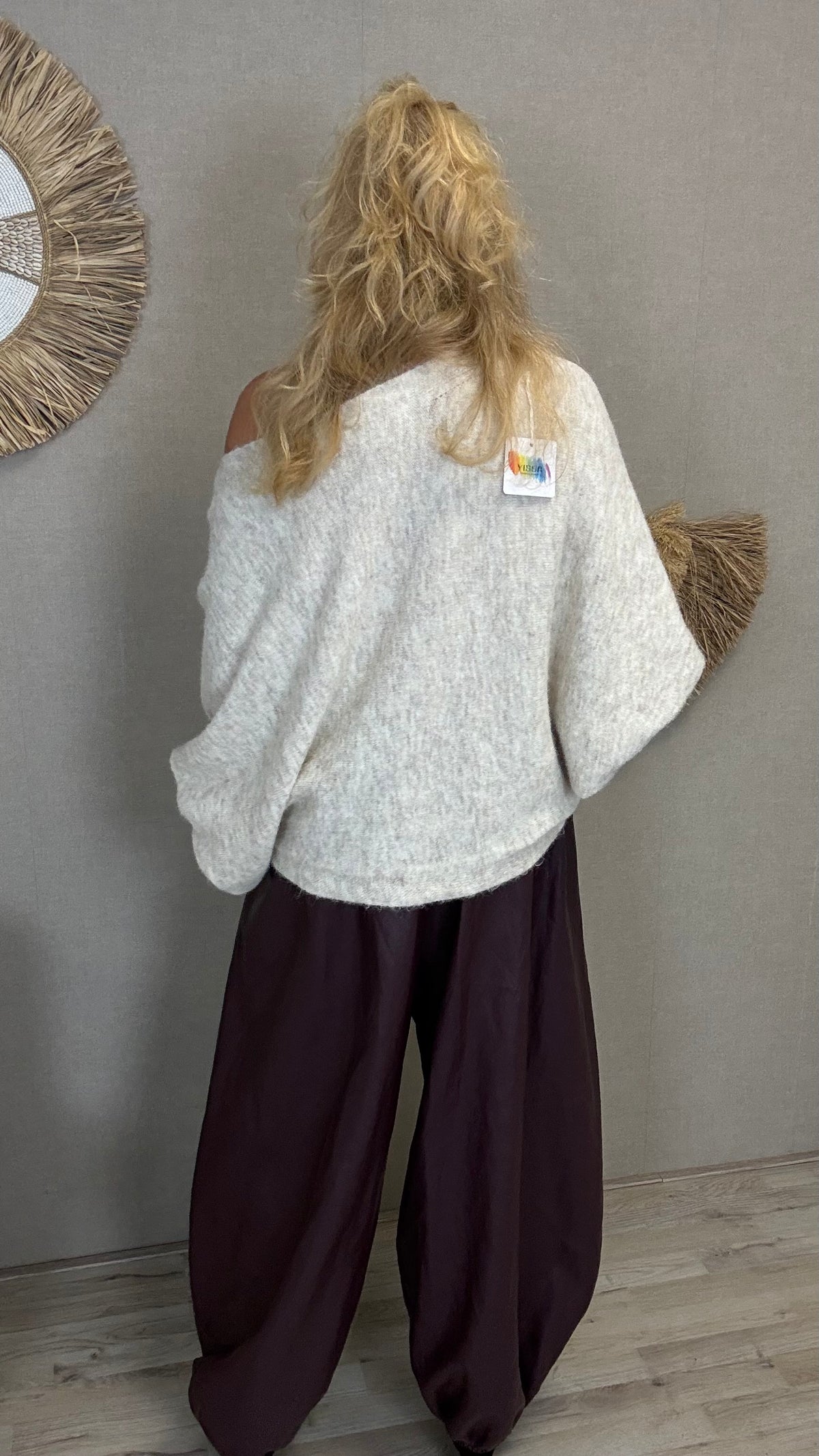 Leatherlook ballonbroek Malia Aubergine