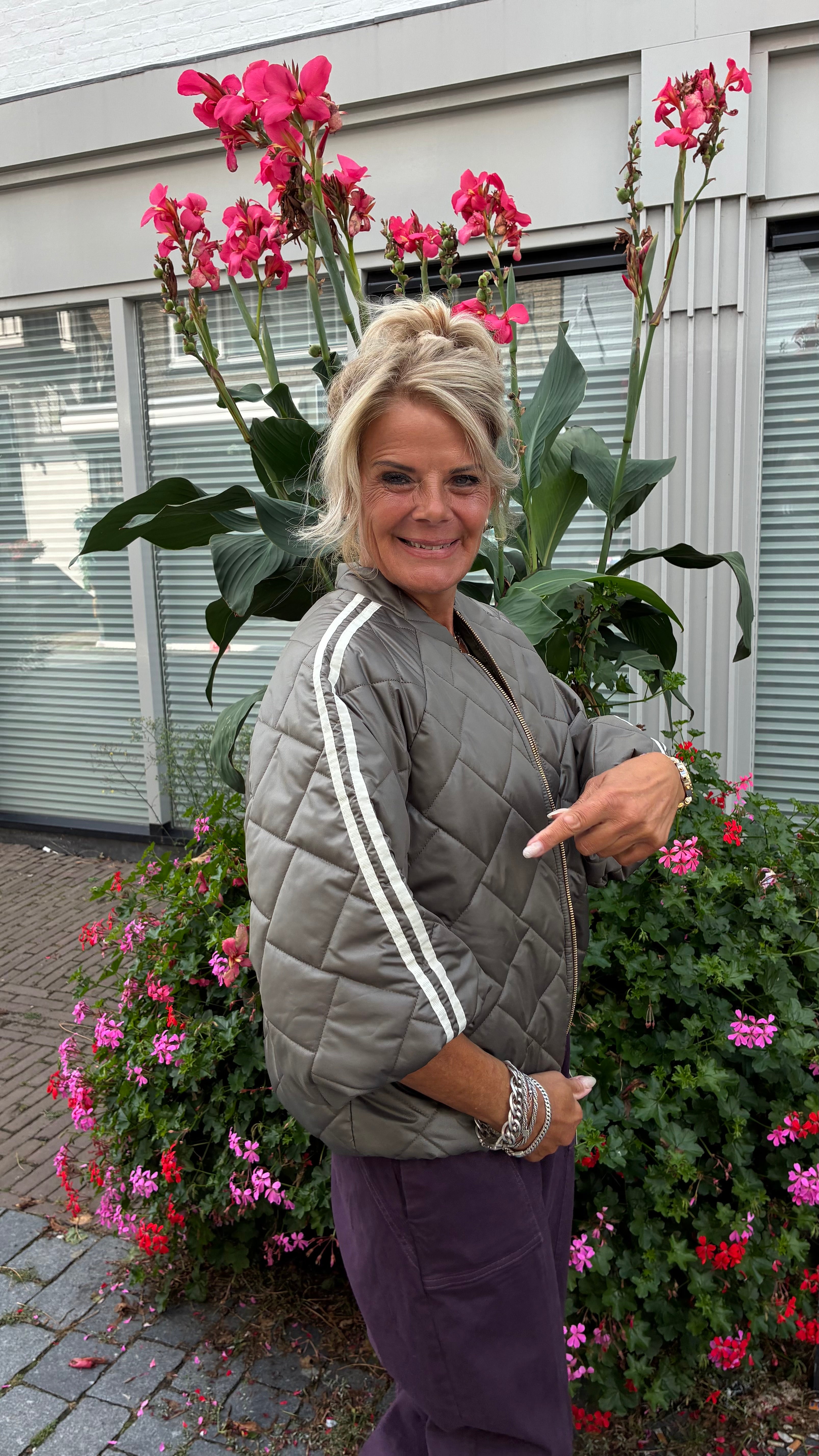 Gewatteerd Jack 3/4 Mouw- Groen