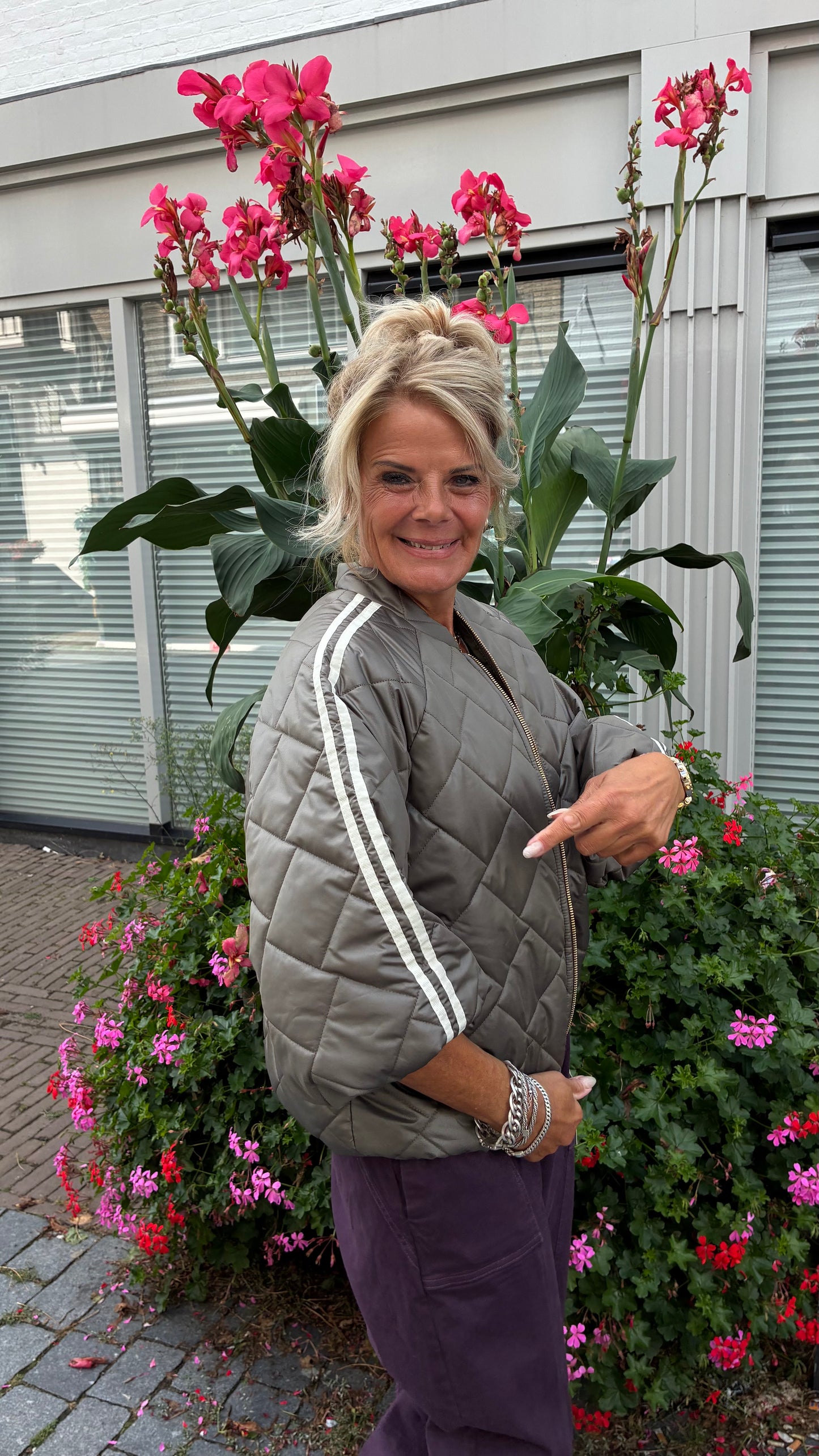 Gewatteerd Jack 3/4 Mouw- Groen