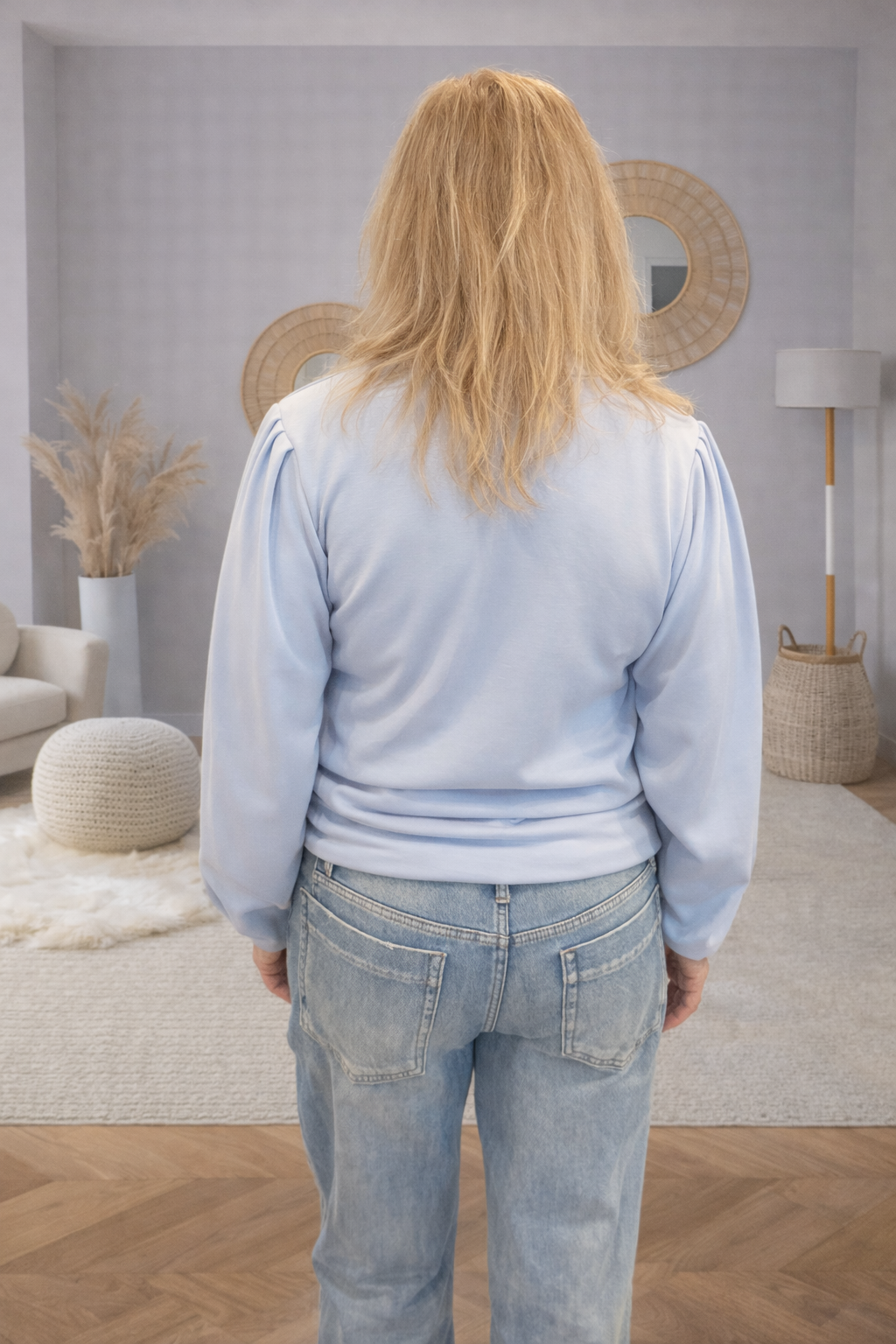 Sweater Mooij met pofmouwen Blauw