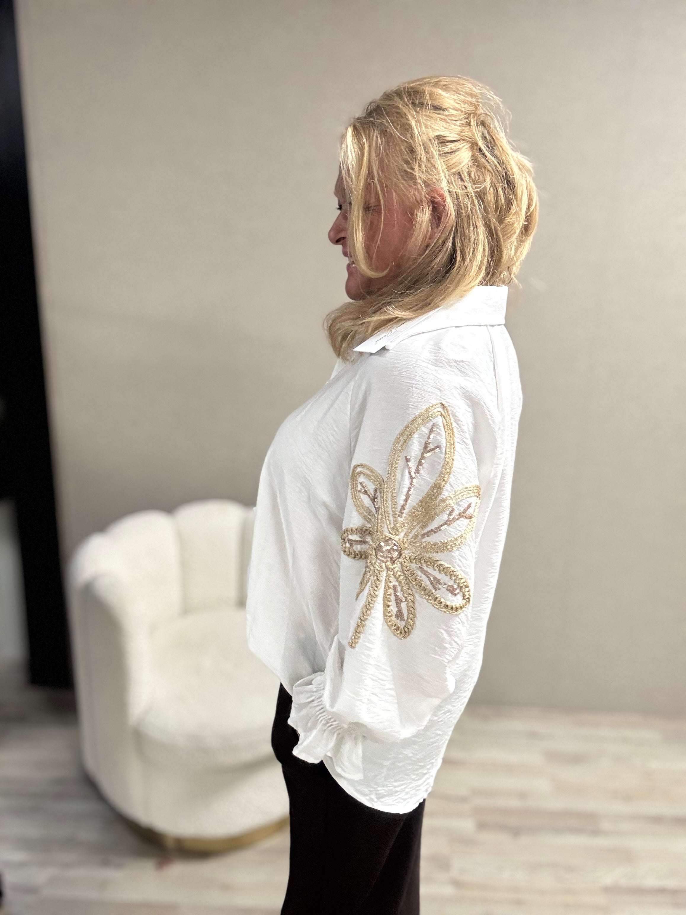 Top met mouw borduursel G.Ricceri