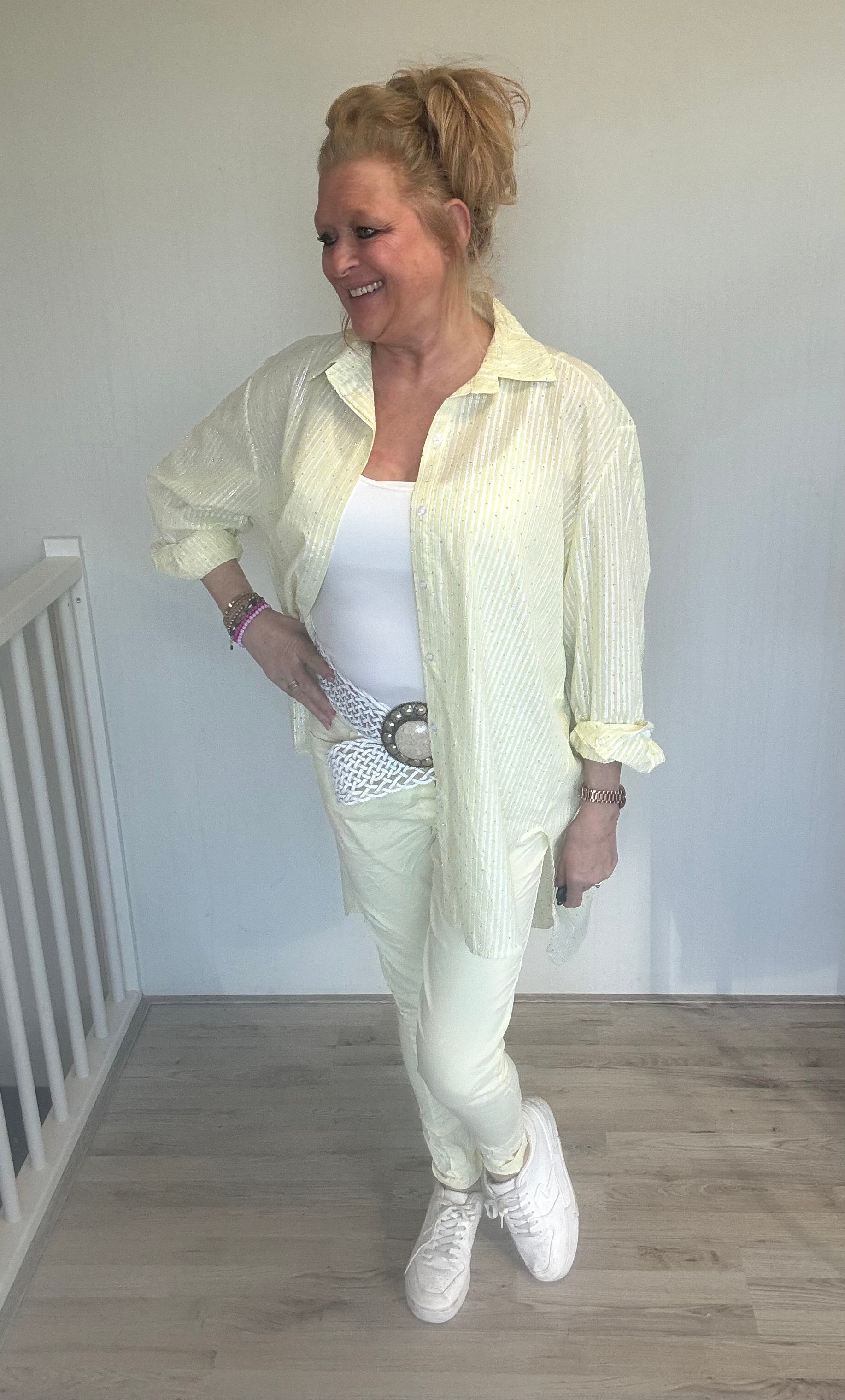 Stretch broek Yellow - Nancfashion