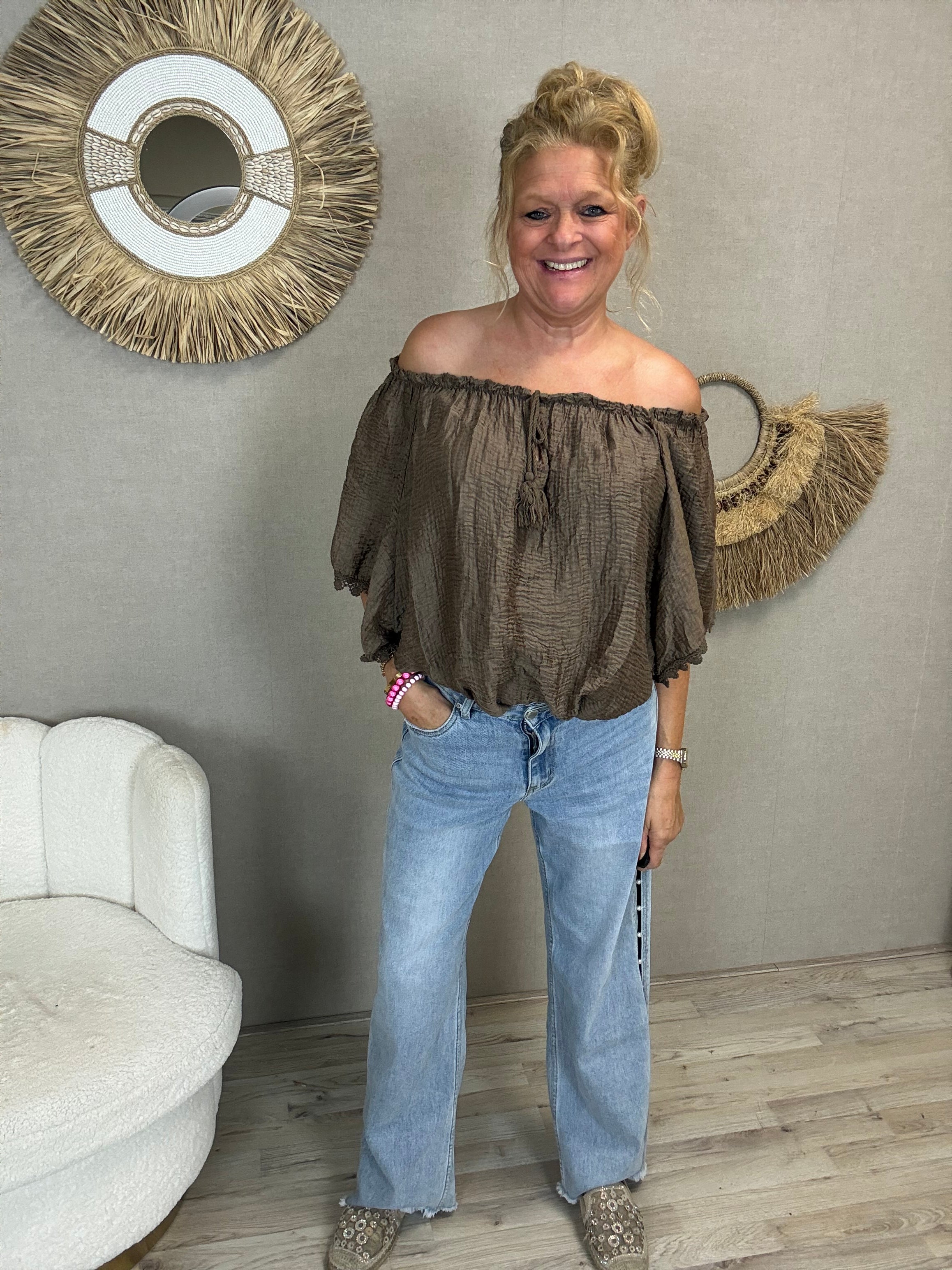 Top Jessy-Bruin/Taupe