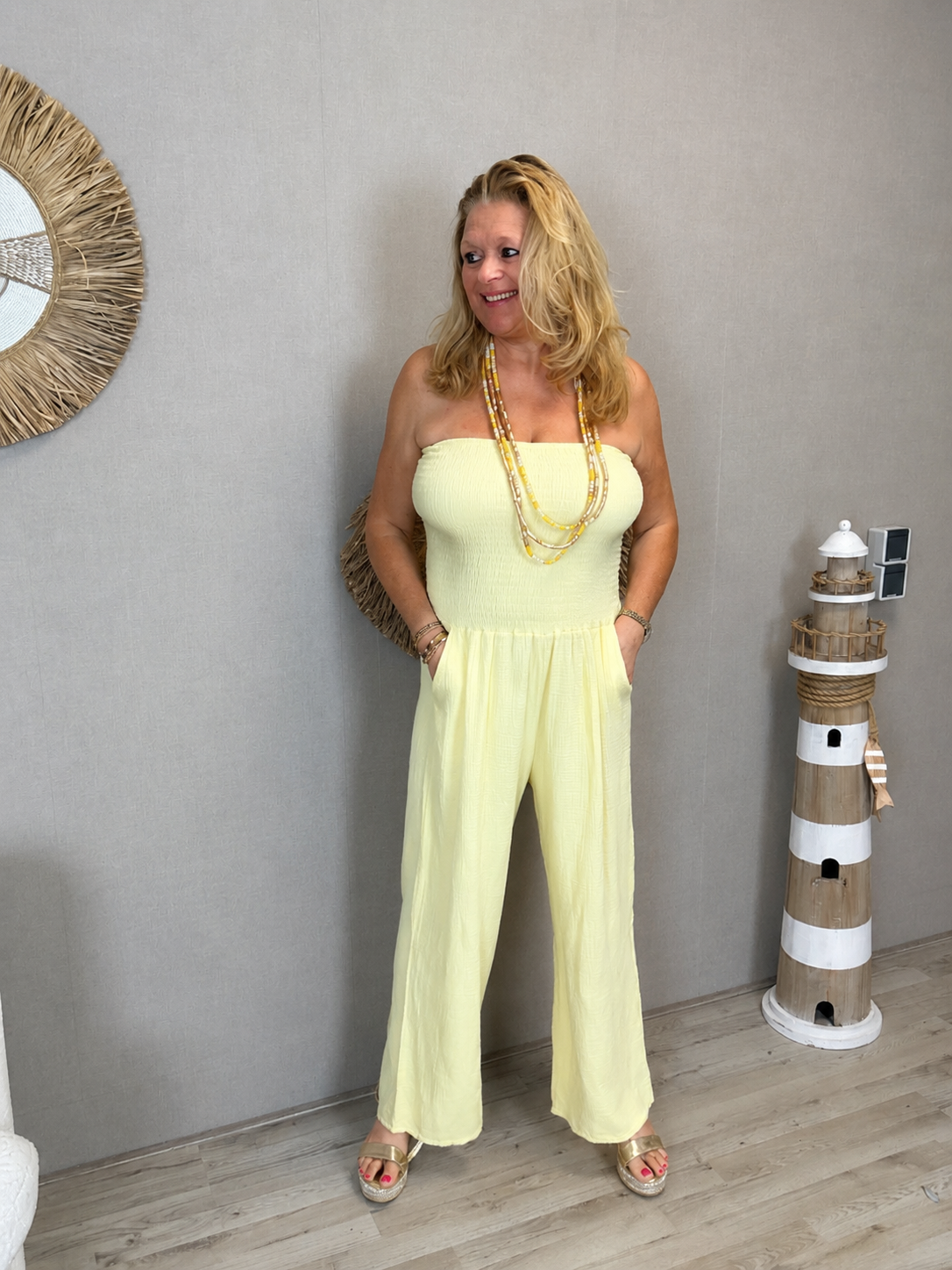 Strapless Jumpsuit Roxy Yellow